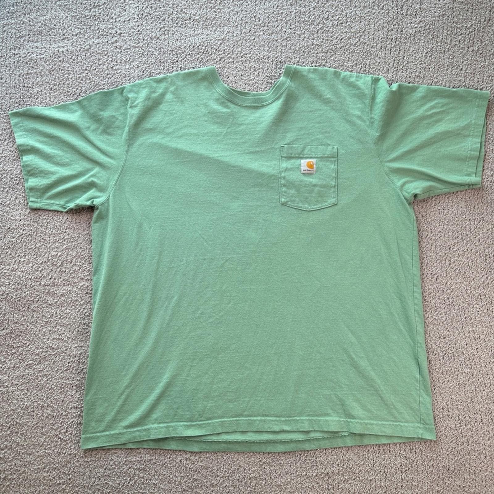 Carhartt Carhartt Mens T Shirt K87 Short Sleeve Pocket Green 2XL Size US XXL / EU 58 / 5 - 1 Thumbnail