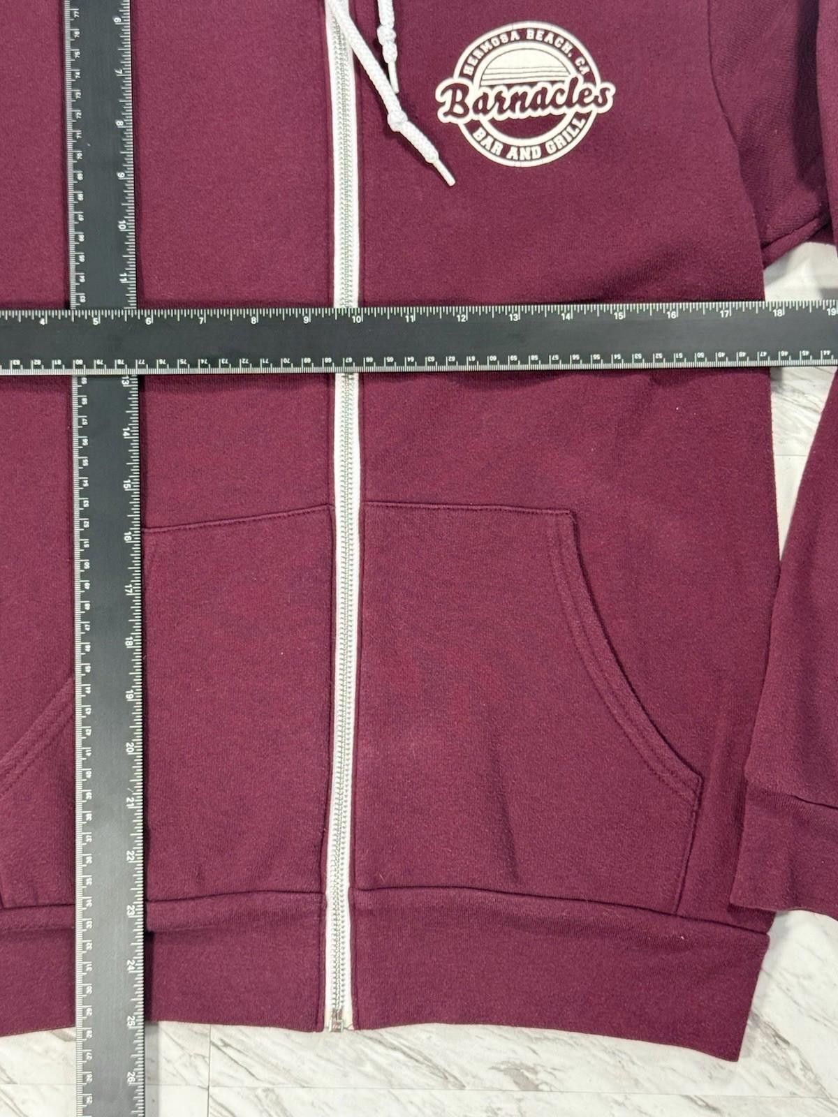 Other Barnacles Hermosa Beach Bar & Grill Hoodie Zip Up Maroon #8 Size US S / EU 44-46 / 1 - 4 Thumbnail