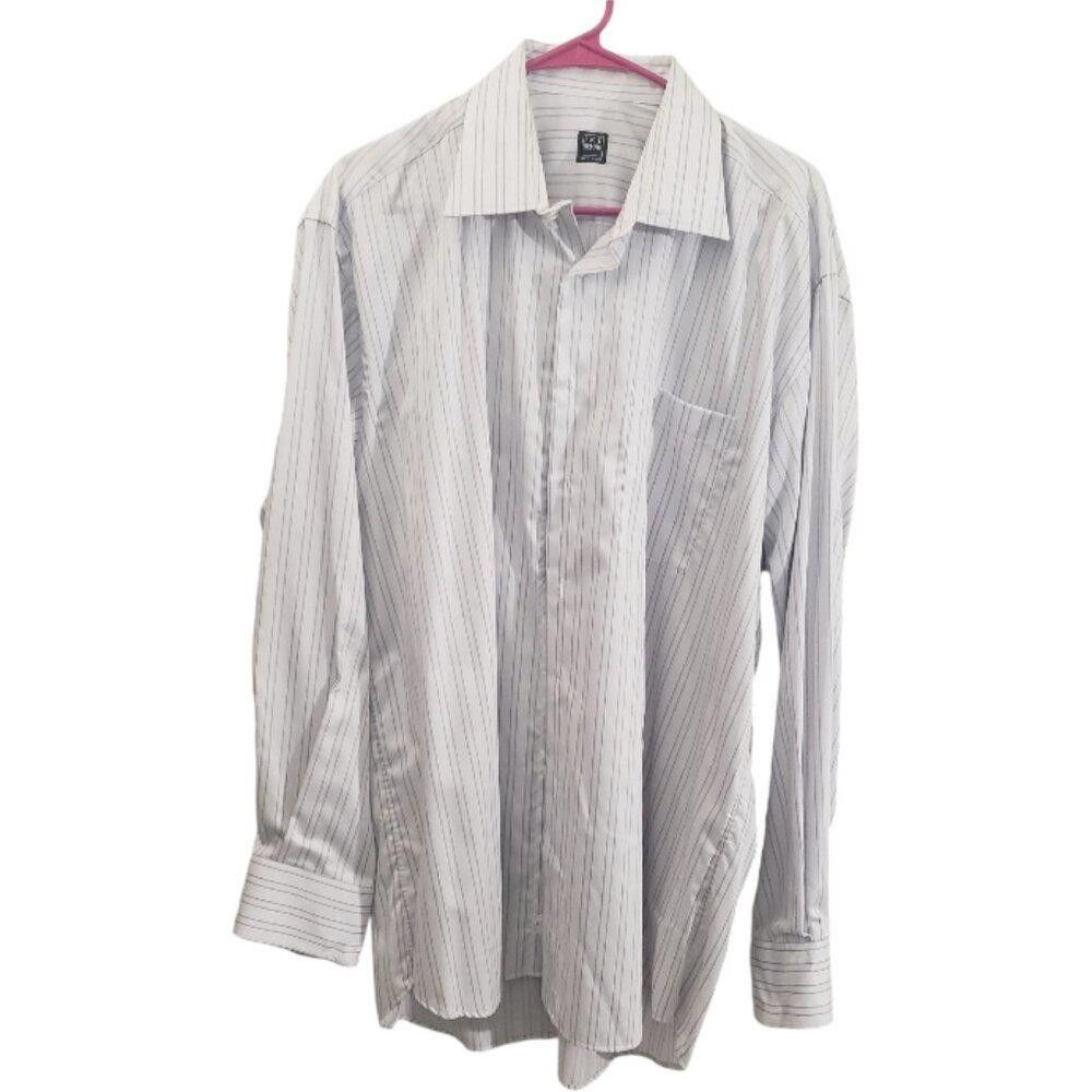 Ike Behar CT1883 Ike Behar Striped White Dress Shirt 17-36 Size US M / EU 48-50 / 2 - 1 Thumbnail