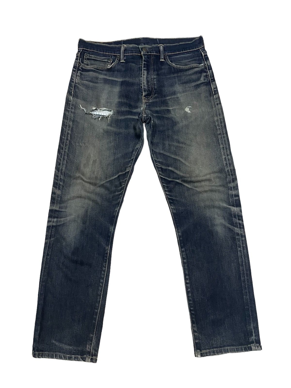 Levi's Vintage Levi’s 502 Stone Wash Straight Cut Ripped Jeans #273 Size US 33 - 6 Thumbnail