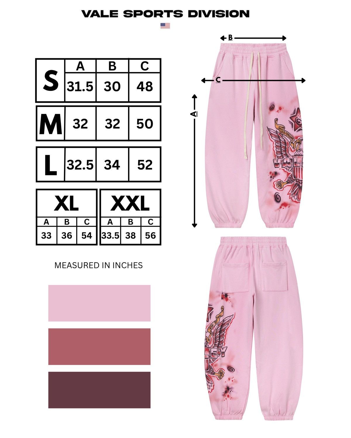 Vale Vale Forever Flag Sweats 'Pink' Size US 32 / EU 48 - 1 Thumbnail