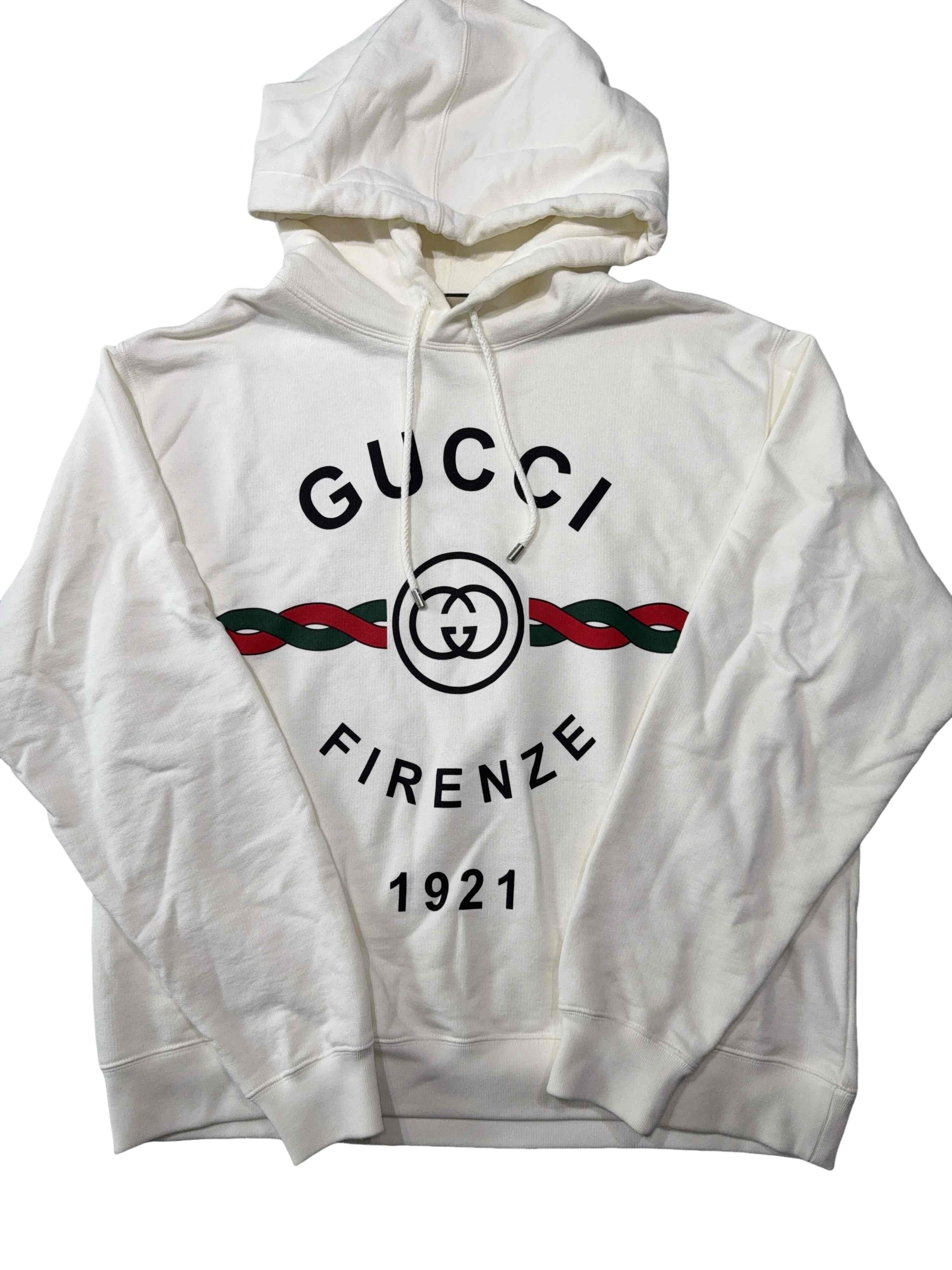 Gucci Gucci 1921 Logo Hoodie White Size S Size US S / EU 44-46 / 1 - 1 Thumbnail
