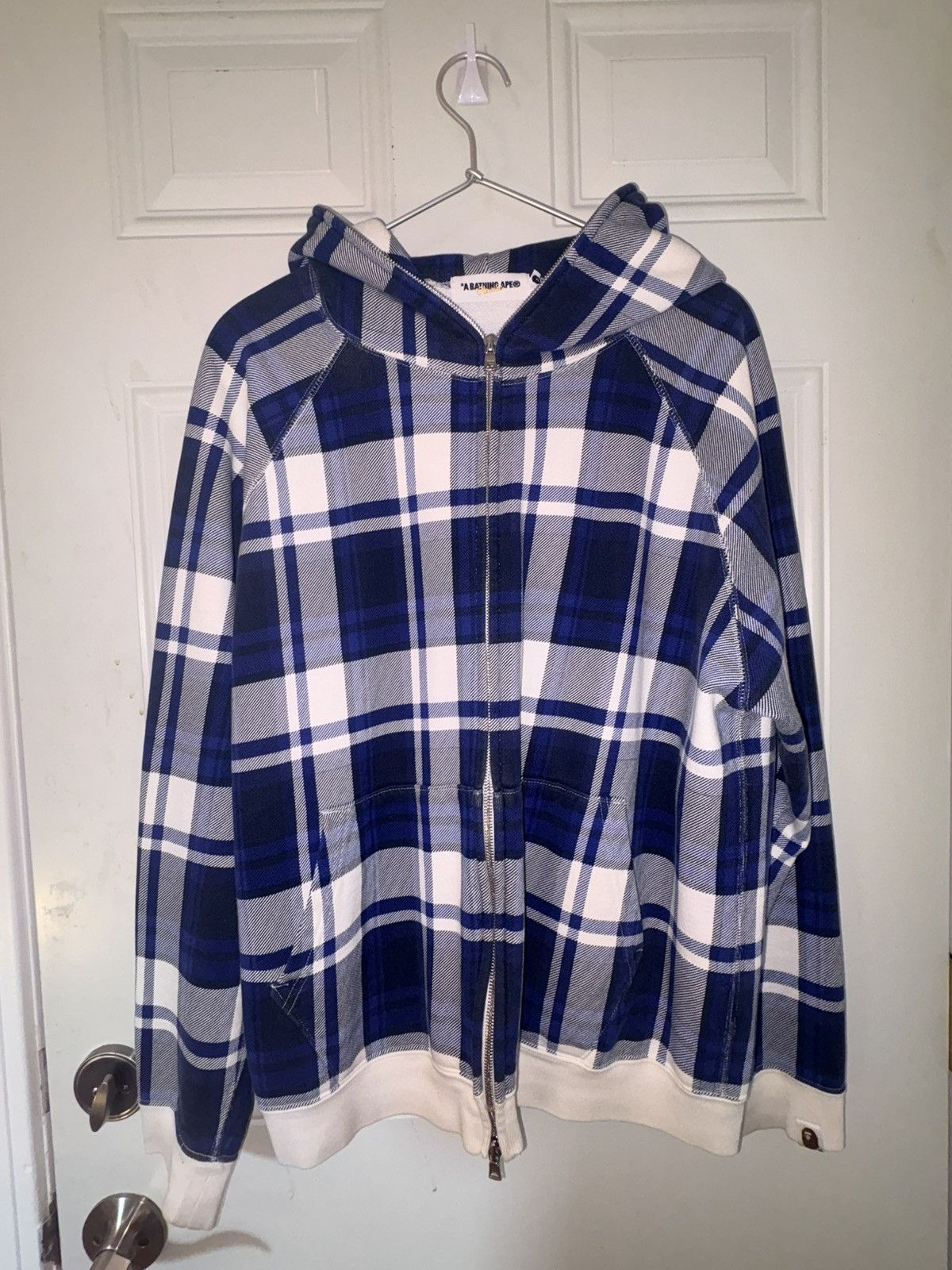 Bape Bape A Bathing Ape Diagonal Check Plaid Fullzip Hoodie | Grailed