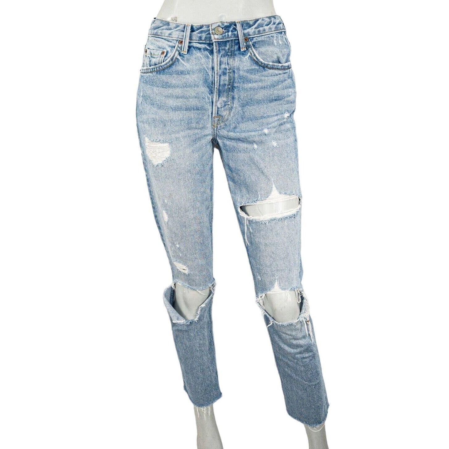 GRLFRND GRLFRND Karolina High Rise Straight Crop Jeans more love Size 26" / US 2 / IT 38 - 1 Thumbnail