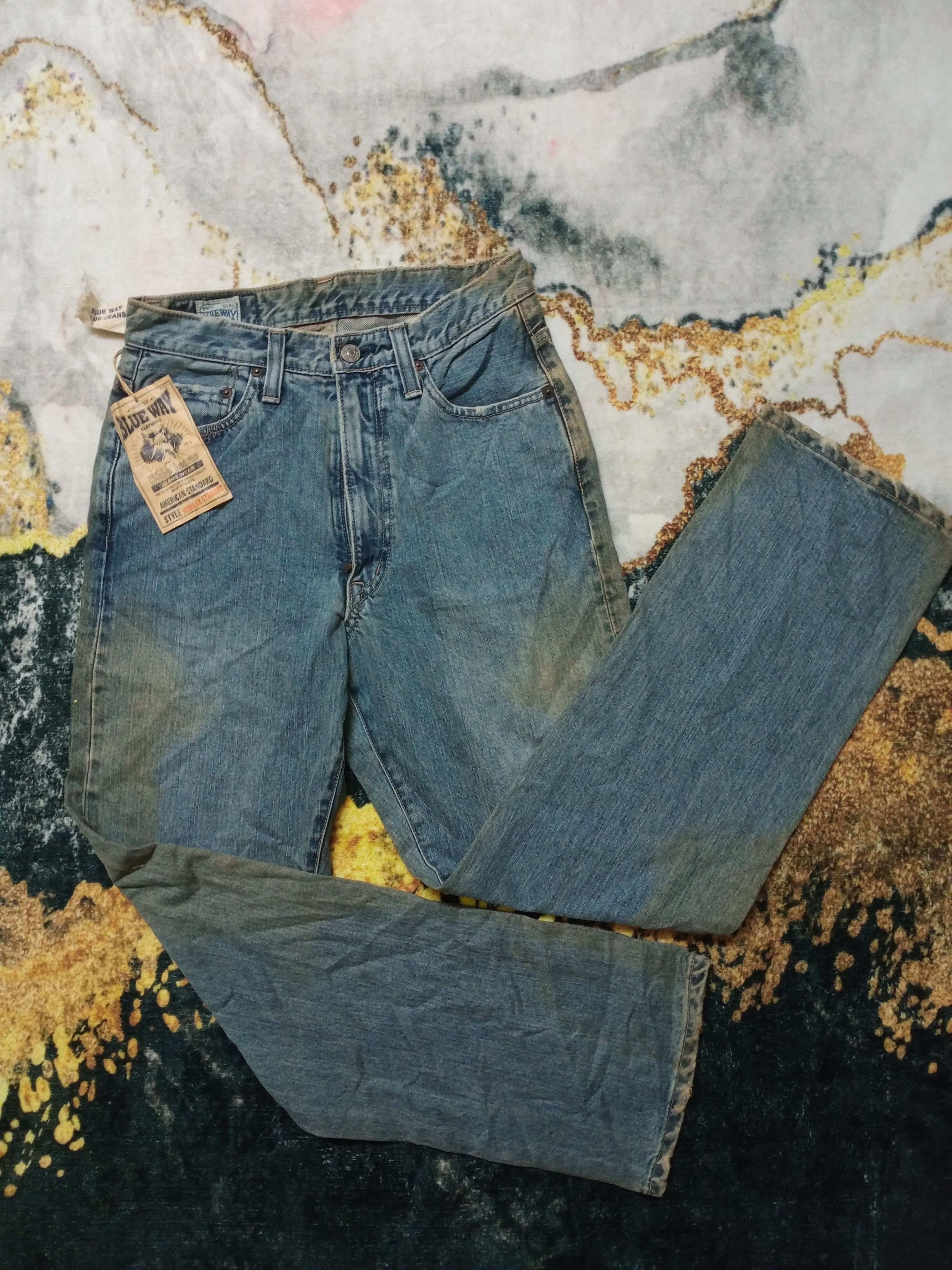 If Six Was Nine × Japanese Brand Vintage Blue Way Japan Distressed Denim Pants Size US 29 - 17 Thumbnail