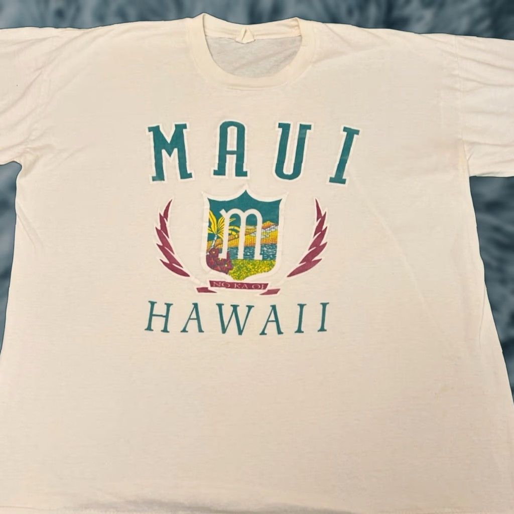 Vintage VINTAGE Maui Hawaii Island Surf Surfer Classic VTG Shirt Mens XL White 90s 80s Hawaii Surf Size US XL / EU 56 / 4 - 1 Thumbnail