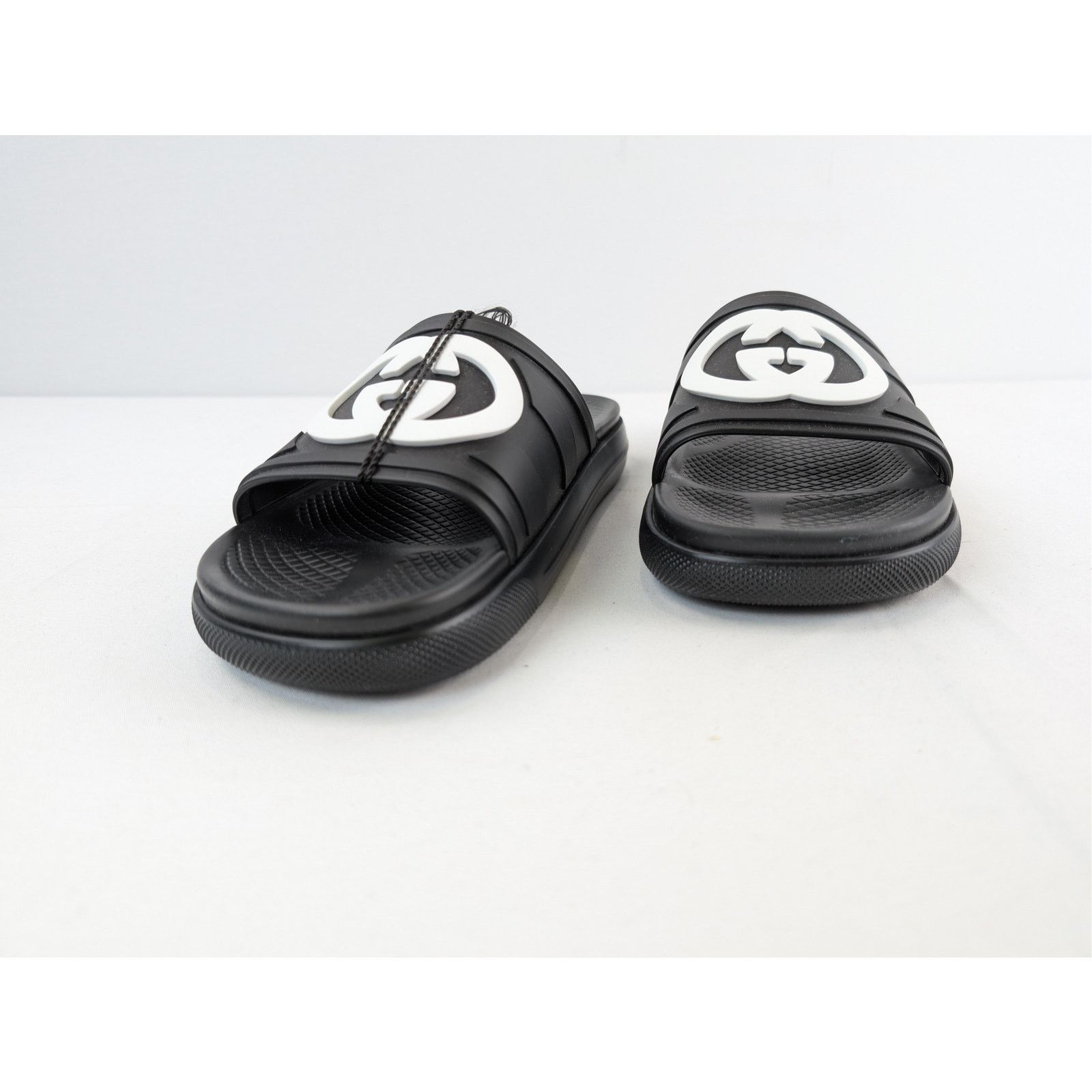 Gucci o1rshd1 Pursuit Logo Embossed Rubber Slide Slipper Black Size US 11.5 / EU 44-45 - 7 Thumbnail