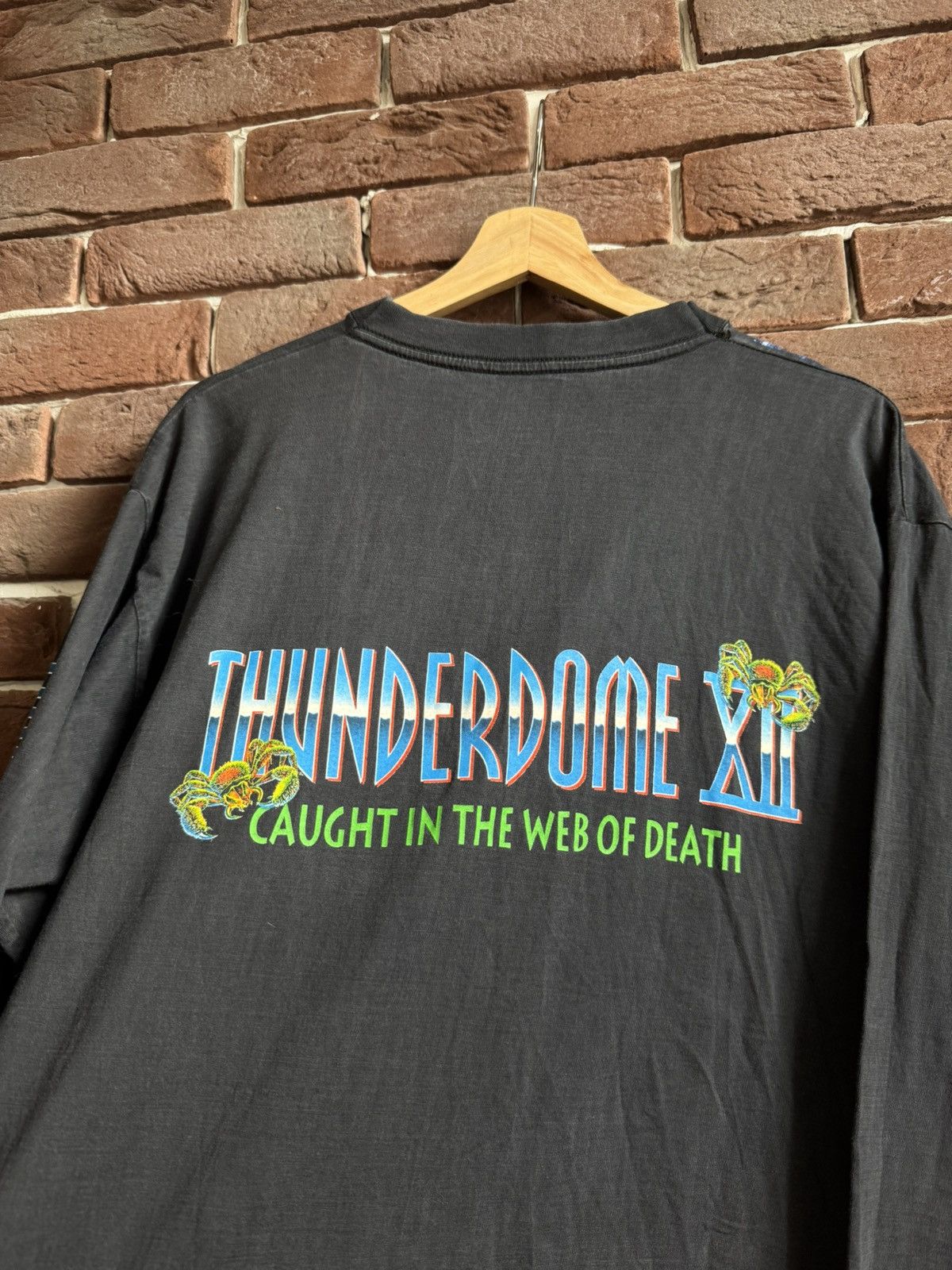Thunderdome × Vintage Vintage 90s Thunderdome XII Spider Web Rare Band Tee Gabber Size US XL / EU 56 / 4 - 11 Thumbnail