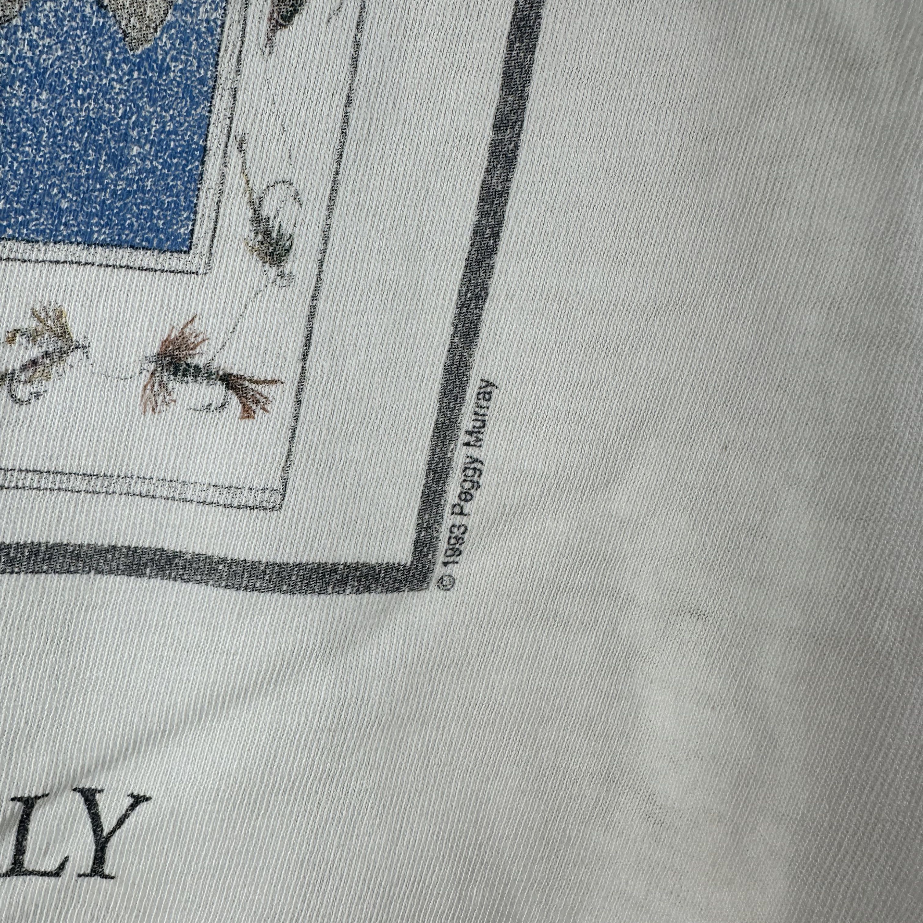 Vintage ​​​Peggy Murray The Way to a Man's Heart Through Fishing Tee Size US XL / EU 56 / 4 - 8 Thumbnail