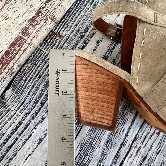Frye Frye Dani Pickstitch Peep Toe Heeled Sandal Suede Leather Size US 7 / IT 37 - 8 Thumbnail
