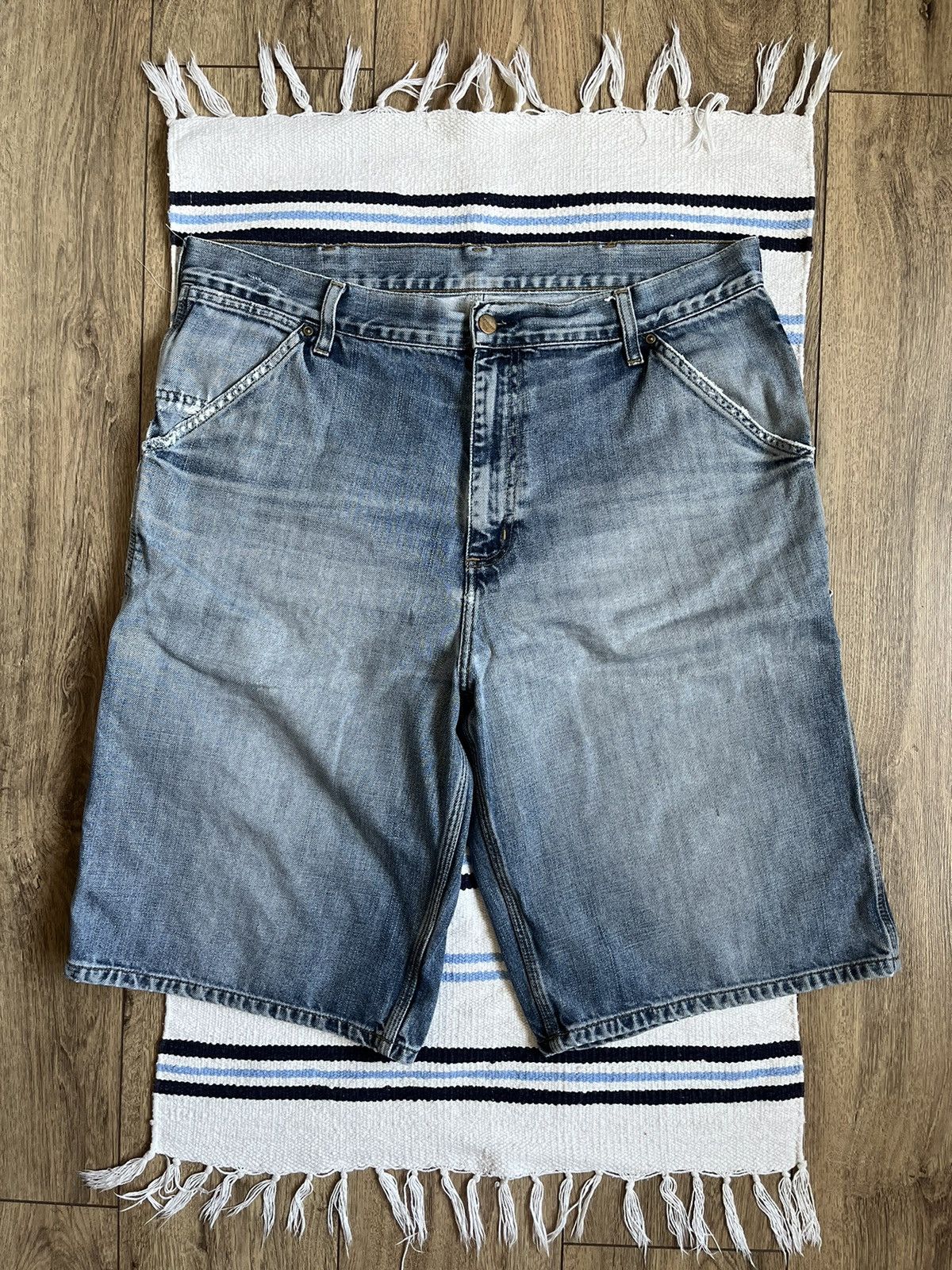Carhartt Vintage Carhartt Single Knee Bermuda Blue Denim Faded Shorts Size US 36 / EU 52 - 3 Thumbnail