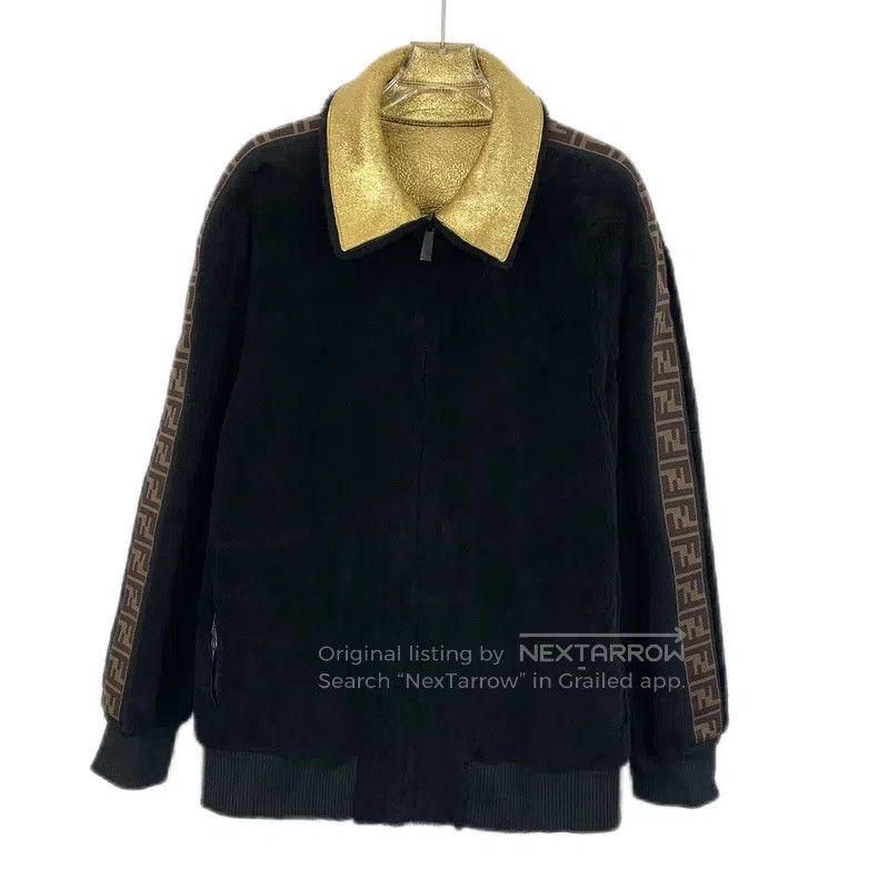 Fendi Fendi Black Side Logo Letter Reversible Collar Zipper Jack Size US S / EU 44-46 / 1 - 1 Thumbnail