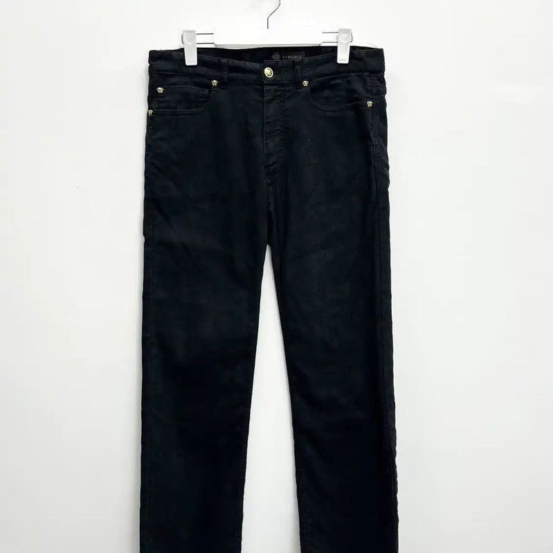 Versace Versace Black Embroidered Denim Casual Pants 0089 Size US 36 / EU 52 - 1 Thumbnail