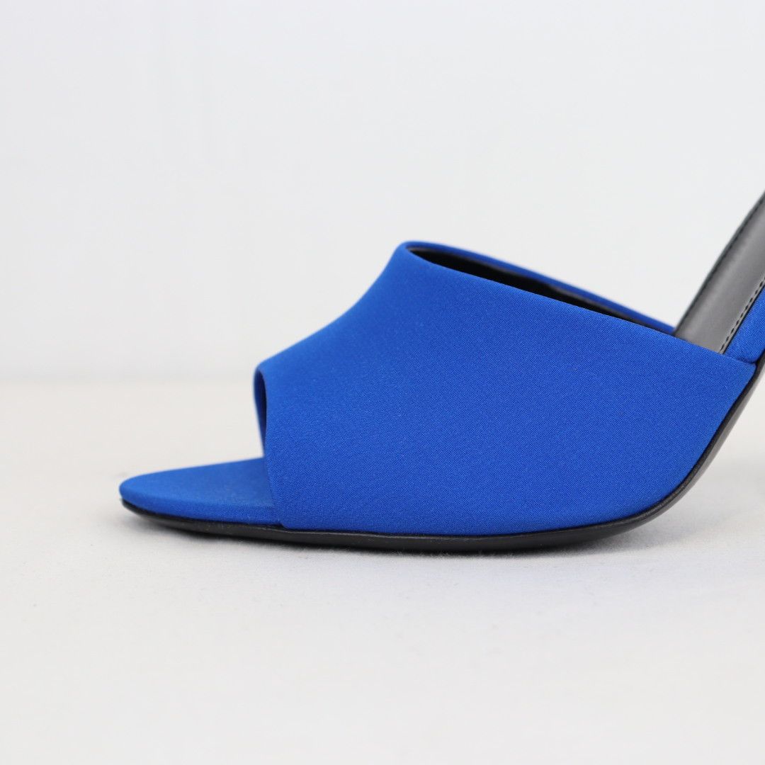 Saint Laurent Paris o1rshd1 Crepe De Chine 1083DOF Heels in Blue Size US 9.5 / IT 39.5 - 4 Thumbnail