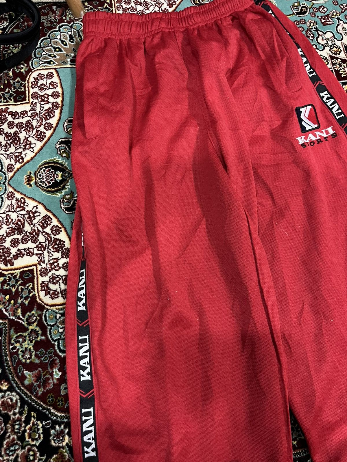 Karl Kani 💥Vintage 90s Culture Karl Kani Red Large Sweatpants Size US 34 / EU 50 - 4 Thumbnail