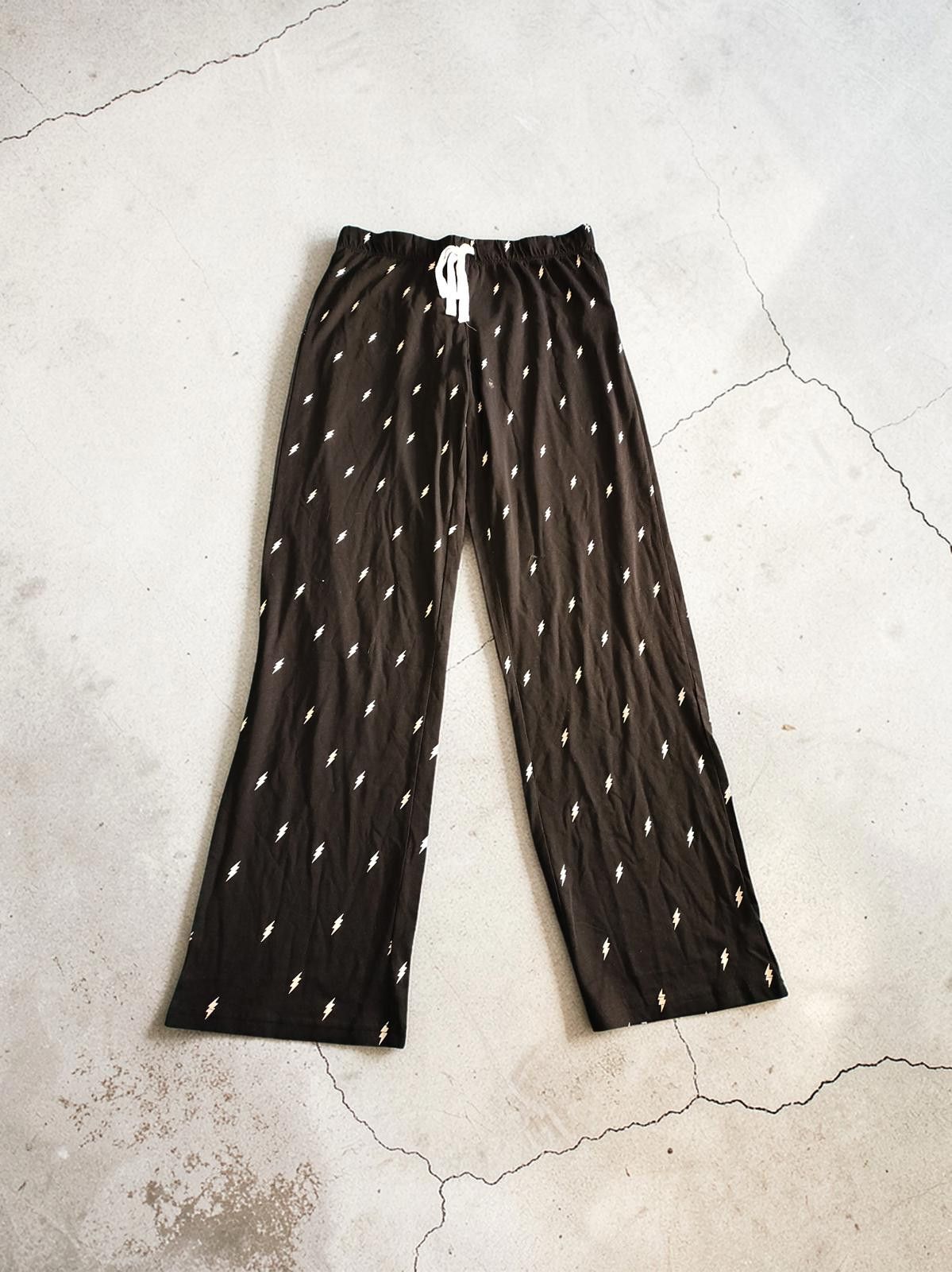 Jennifer Lopez Jenni Intimates Black Lightning Bolt Patterned Leggings Size 26" / US 2 / IT 38 - 3 Thumbnail