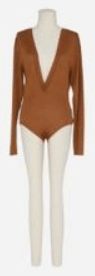 Saint Laurent Paris oc11z0126 790090 Bodysuit Manches Longues in Brown Size S / US 4 / IT 40 - 2 Thumbnail
