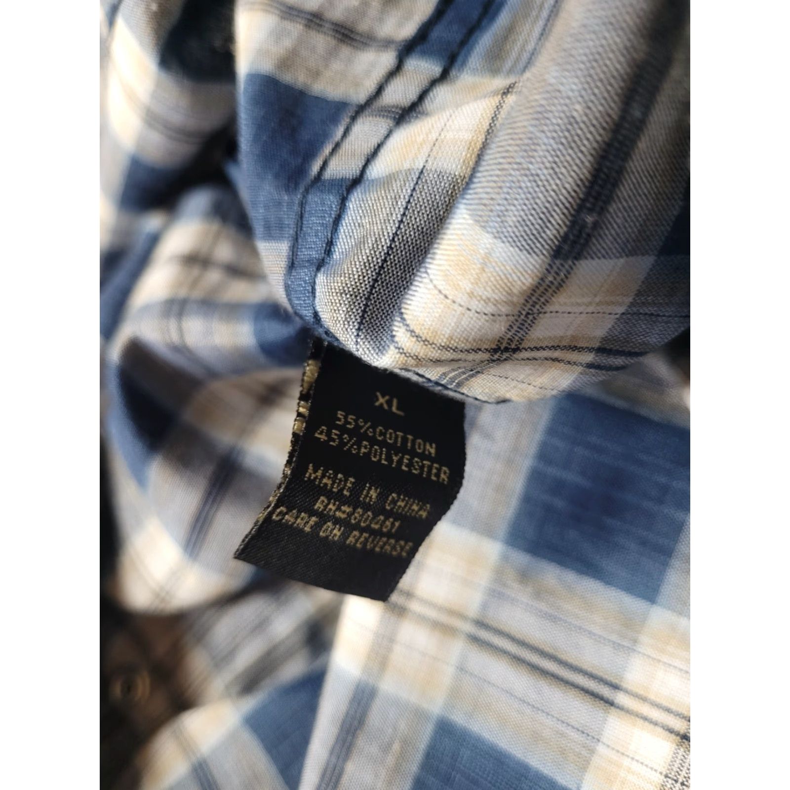 Vintage VINTAGE Guide Gear Shirt Western Short Sleeve Plaid Snap Button XL Blue Men Regular Shirt Size US XL / EU 56 / 4 - 4 Thumbnail