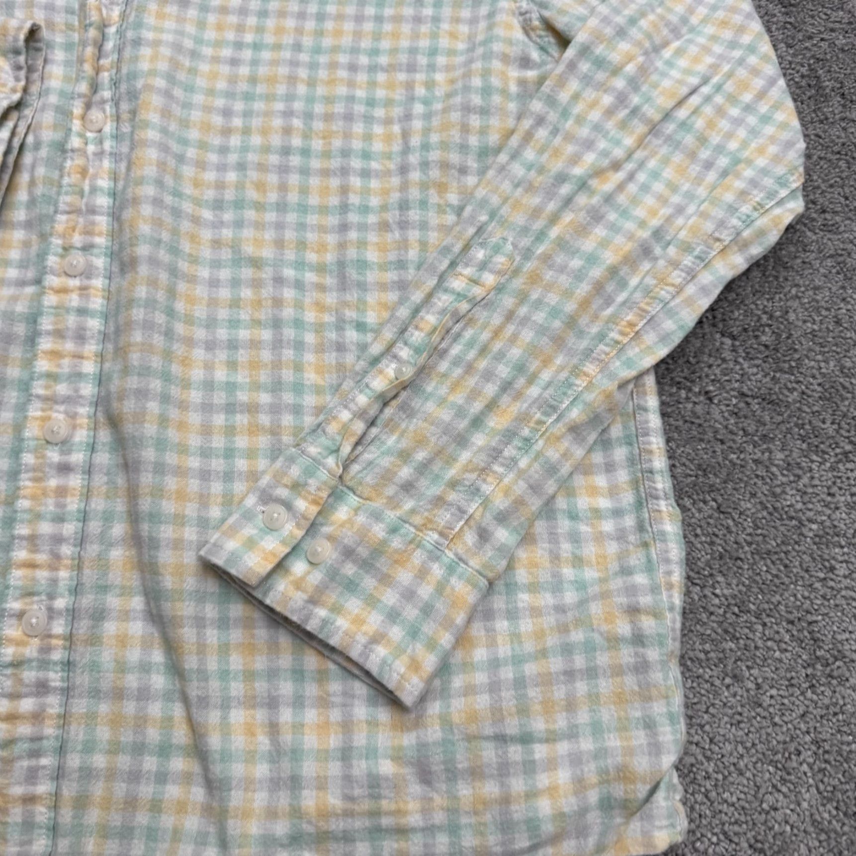 Nomad Bixby Nomad Regular Fit Flannel Shirt Men Large Pastel Yellow Green Plaid Casual Shirt Size US L / EU 52-54 / 3 - 6 Thumbnail