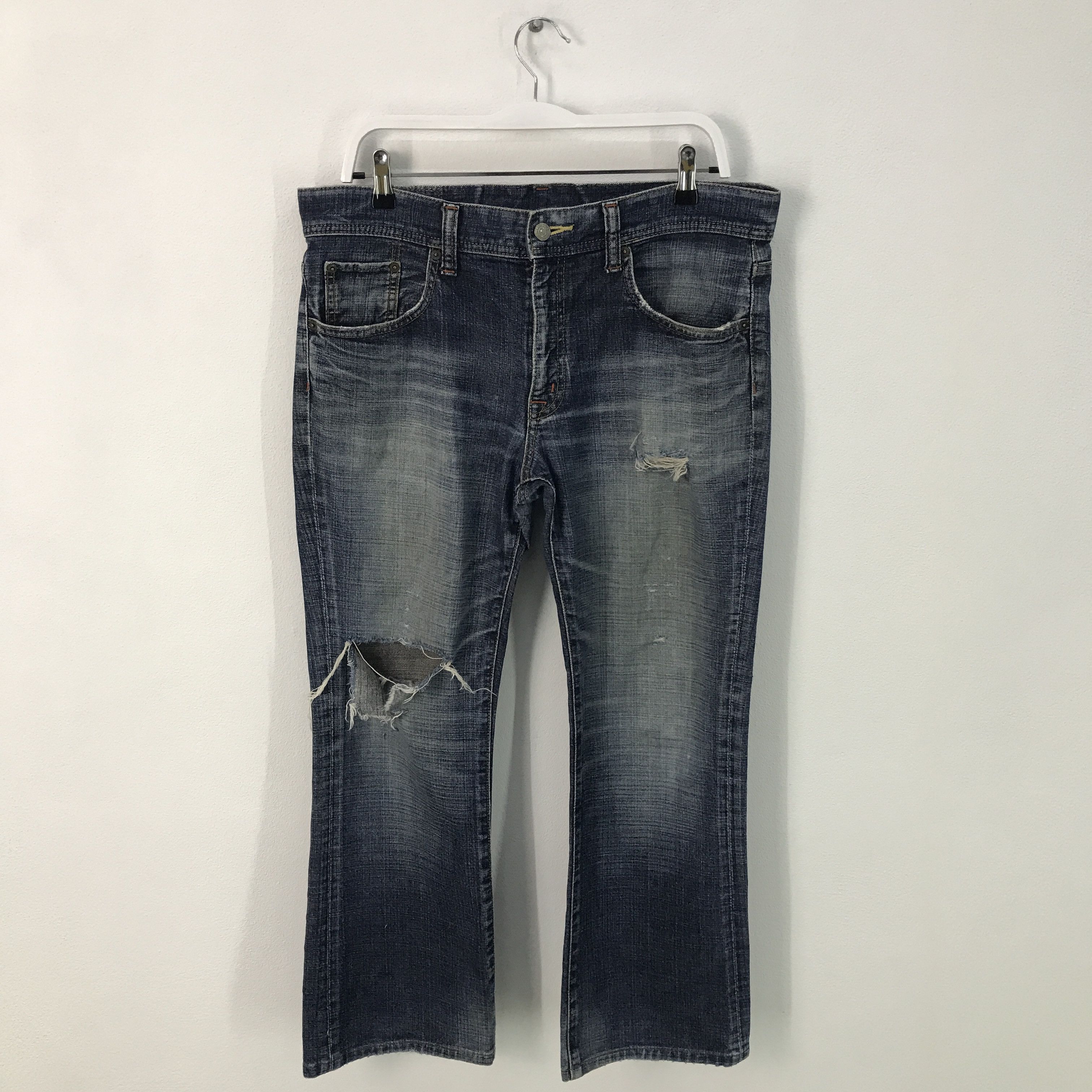 Japanese Brand Rare Glheart style distressed Bootcut jeans pants Size US 34 / EU 50 - 1 Thumbnail