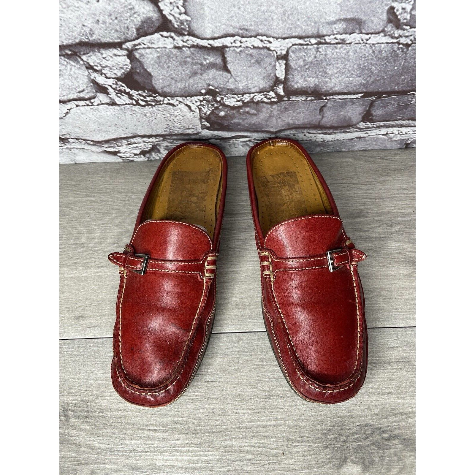 Cole Haan Cole Haan Country Red Leather Strap Mules Shoes Women Sz 6.5 Size US 6.5 / IT 36.5 - 2 Thumbnail