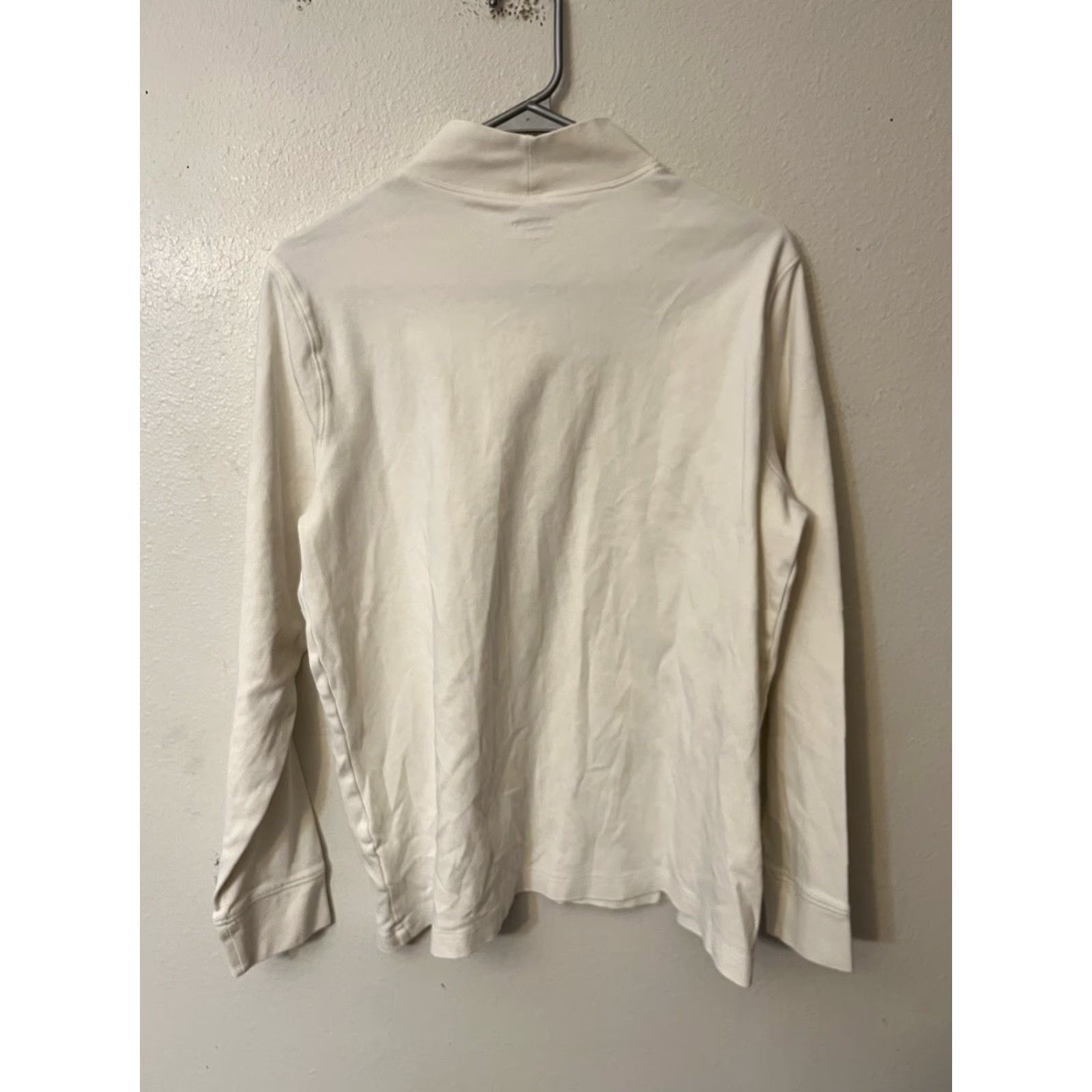 Lands' End Lands' End Top Womens XL 18 White Mock T Long Sleeve 100% Cotton Shirt Size XL / US 12-14 / IT 48-50 - 3 Thumbnail