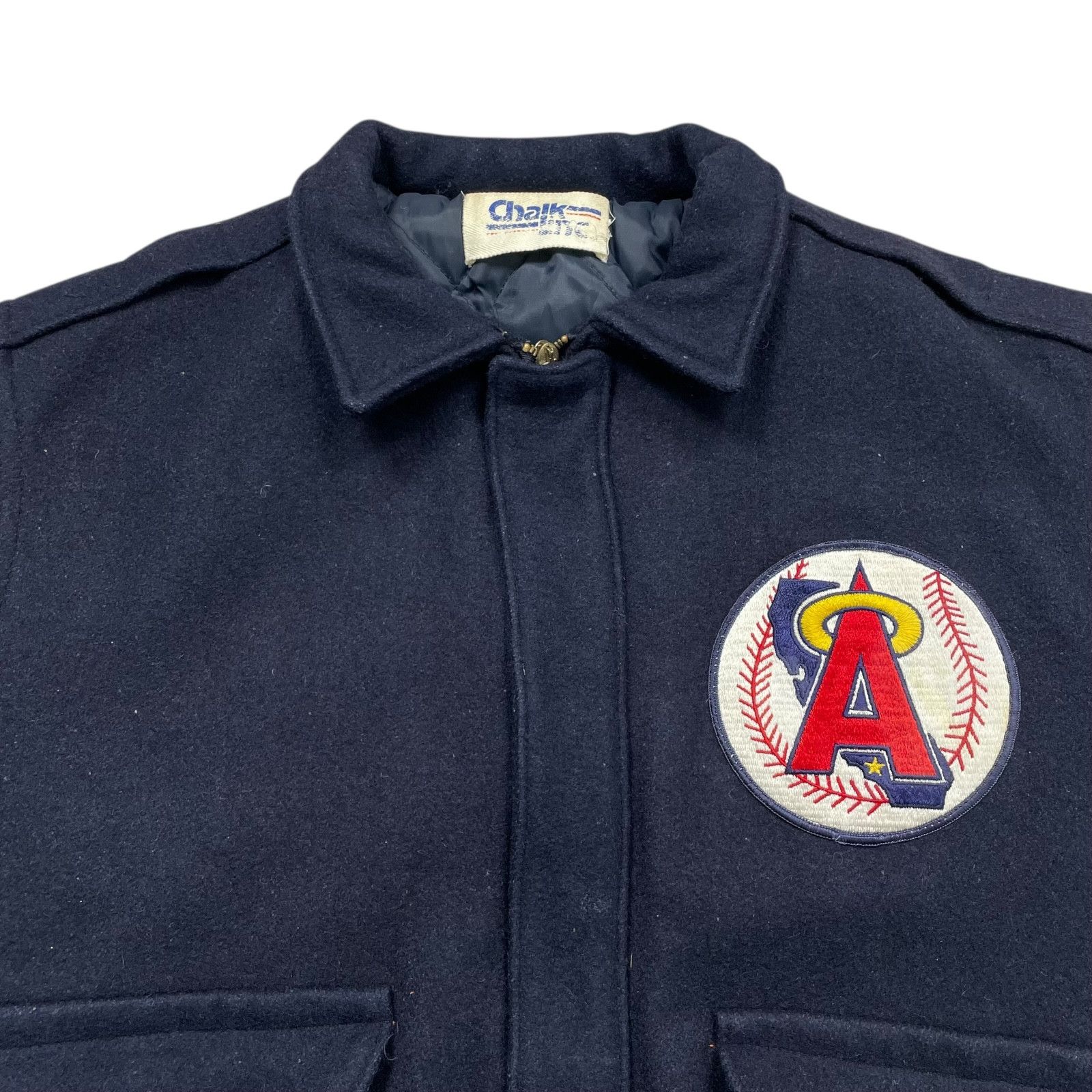 MLB VTG 90s CALIFORNIA ANGELS CHALK LINE WOOL VARSITY JACKET Size US L / EU 52-54 / 3 - 4 Thumbnail
