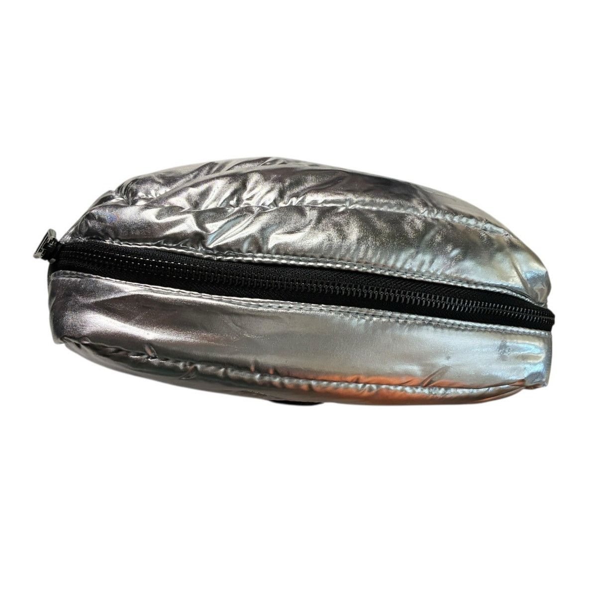 Moncler Moncler Quilted Metallic Silver Pouch Cosmetic Travel Case Size ONE SIZE - 8 Thumbnail