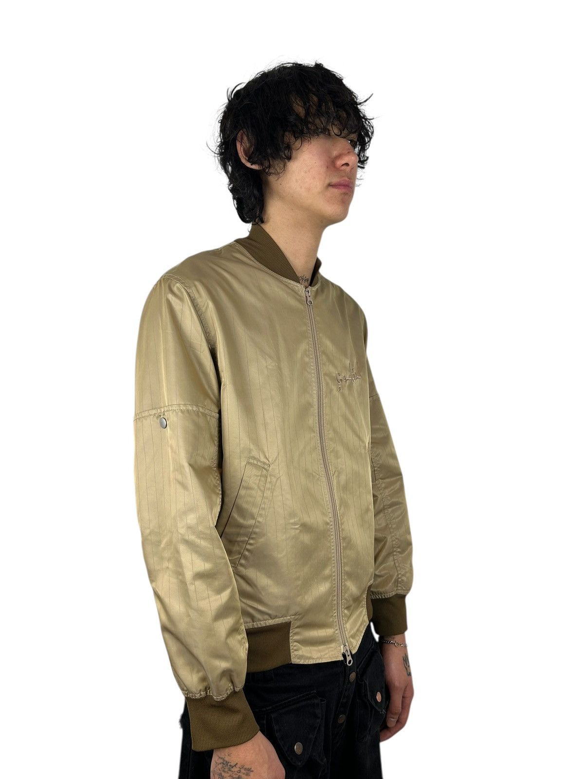 PPFM 2000s PPFM Satin Pinstripe Embroidered Baseball Bomber (M) Size US M / EU 48-50 / 2 - 2 Thumbnail