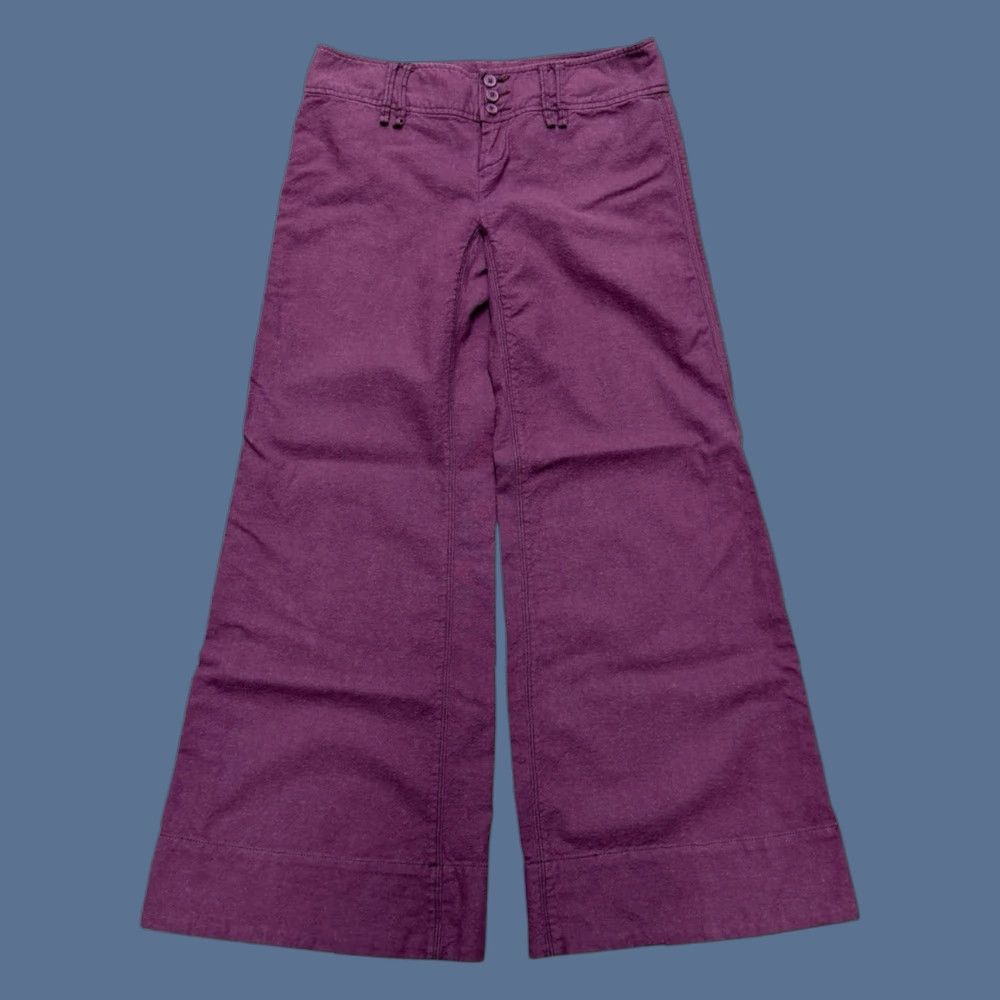 VINTAGE Free People Pants Wide Leg Linen Blend Purple 8