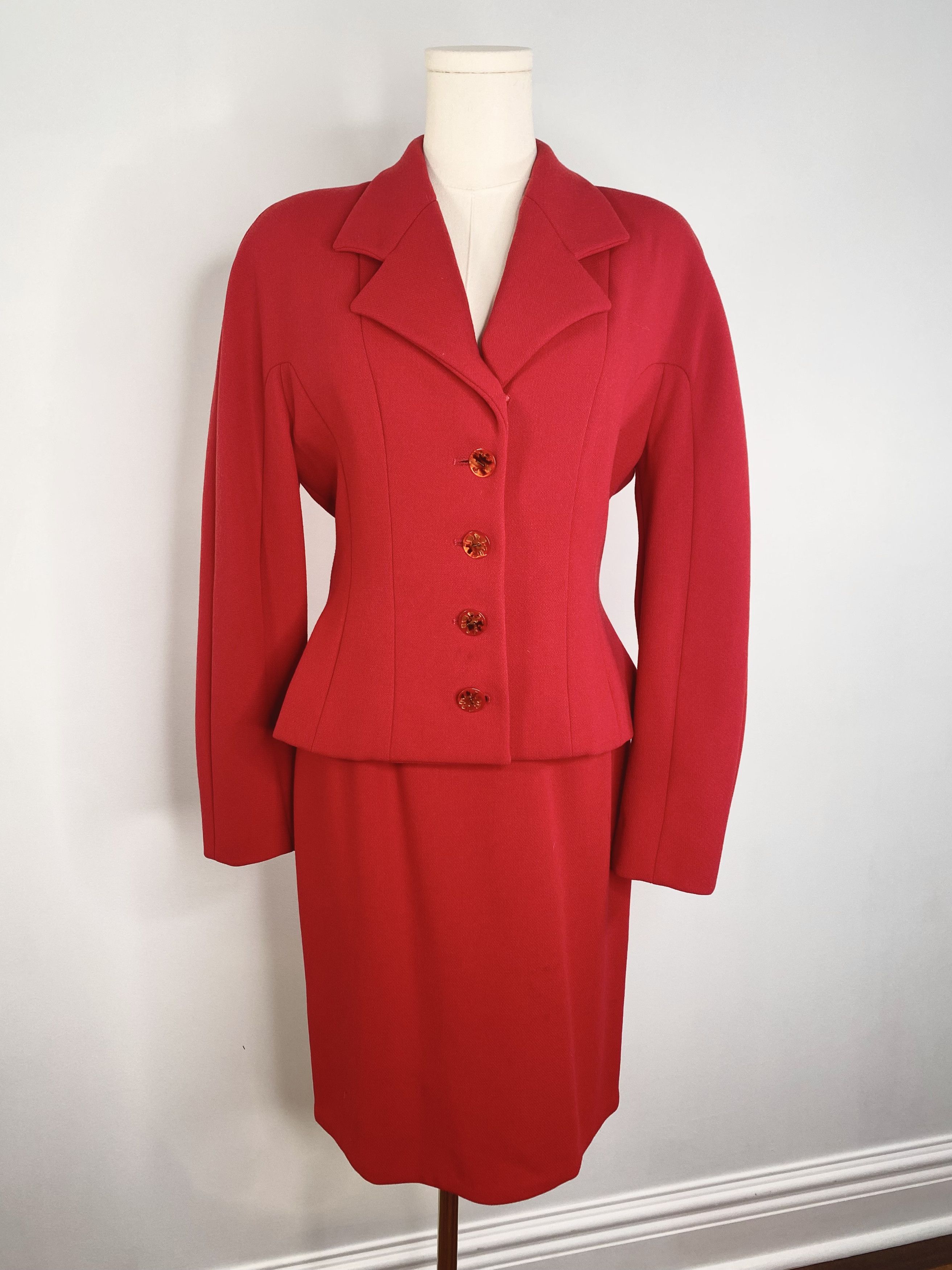 Chloe Vintage Archival Chloe - Red 2-Piece Skirt Designer Suit Size ONE SIZE - 1 Thumbnail