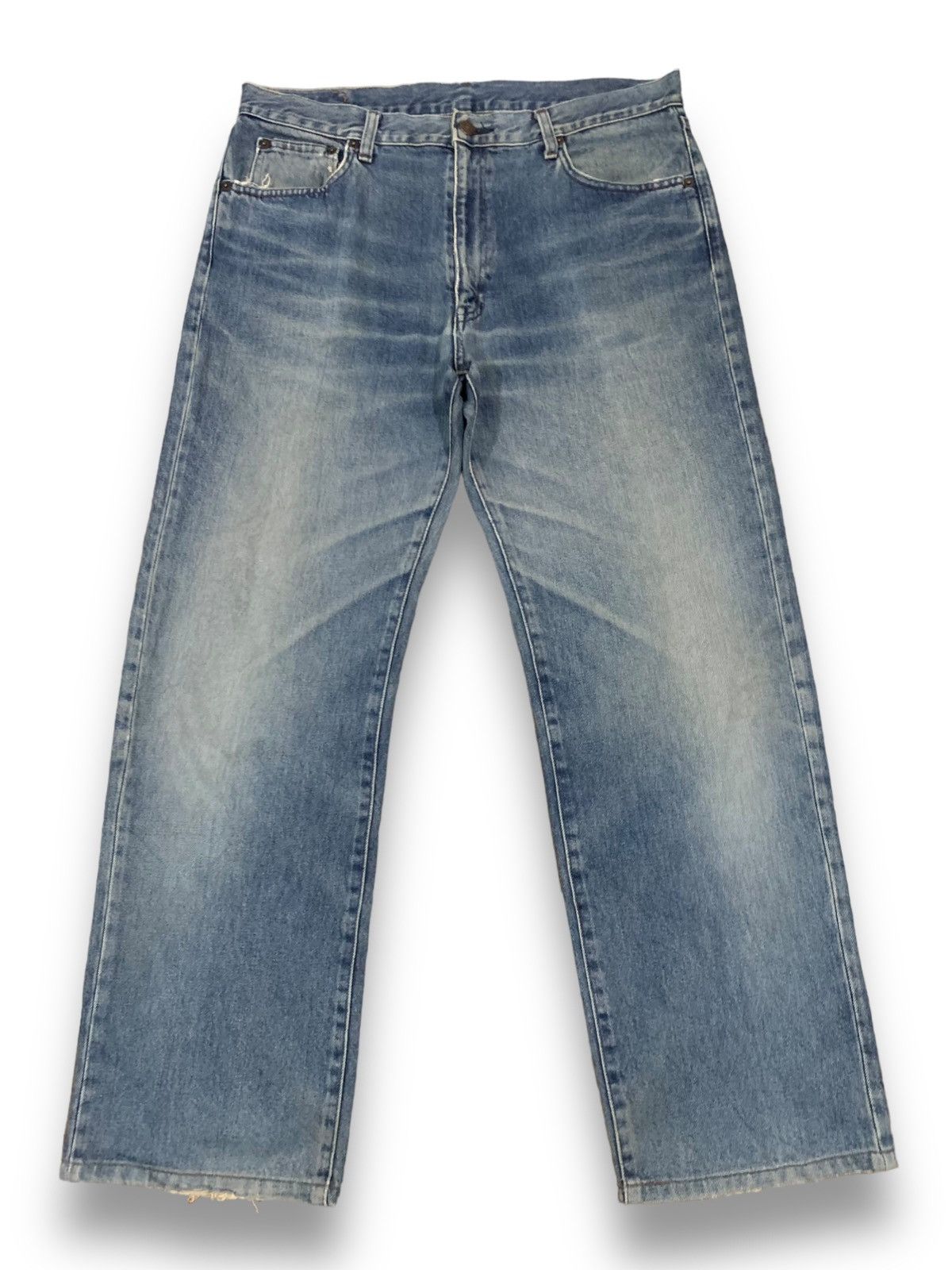 Japanese Brand Vintage Japanese Brand Bobson Blue Washed Loose Fit Jeans Size US 34 / EU 50 - 1 Thumbnail