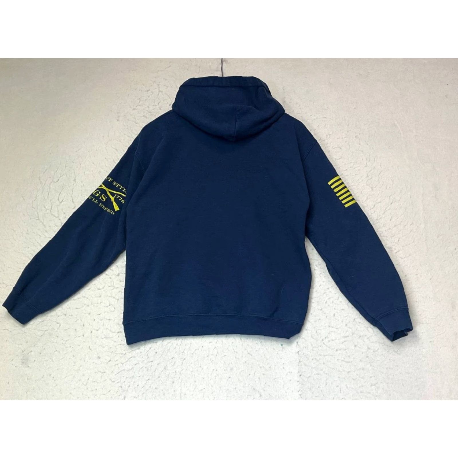 Vintage Grunt Style Pullover Hoodie Mens Size M Blue, Hooded, Fleece, Cotton Blend, Regular Fit, Long Sleeve, Crew Neck, Solid, Unit Size US M / EU 48-50 / 2 - 2 Thumbnail