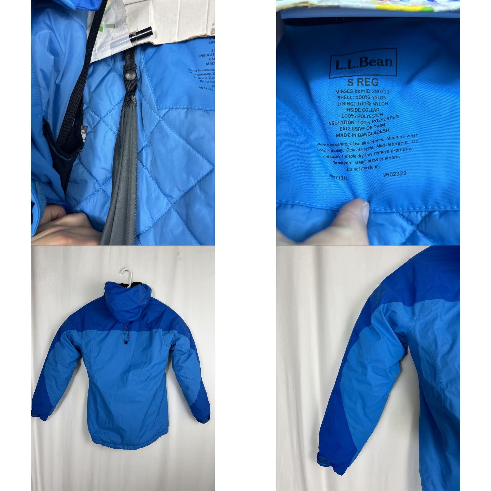 Vintage L.L. Bean Jackets Winter Hooded Full Zip S Blue Ladies Regular Size S Jacket Size S / US 4 / IT 40 - 10 Thumbnail