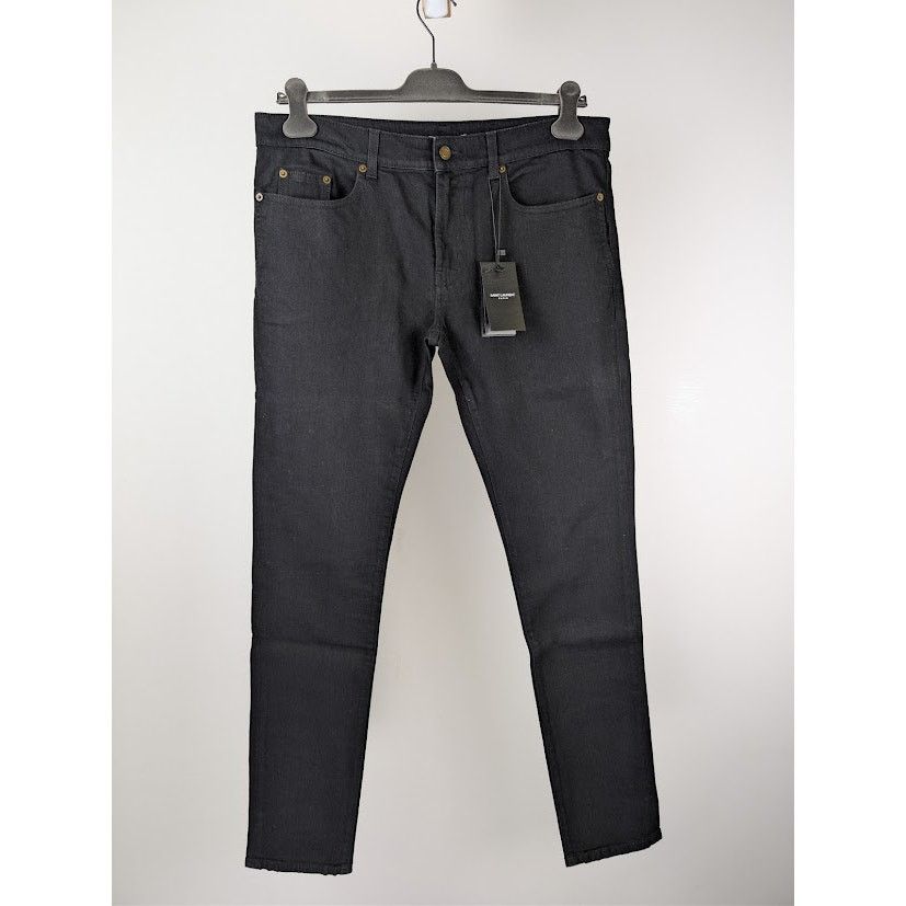 Saint Laurent Paris o1rshd1 Skinny 5 Pockets Low Jean Pants in Black Size US 34 / EU 50 - 2 Thumbnail