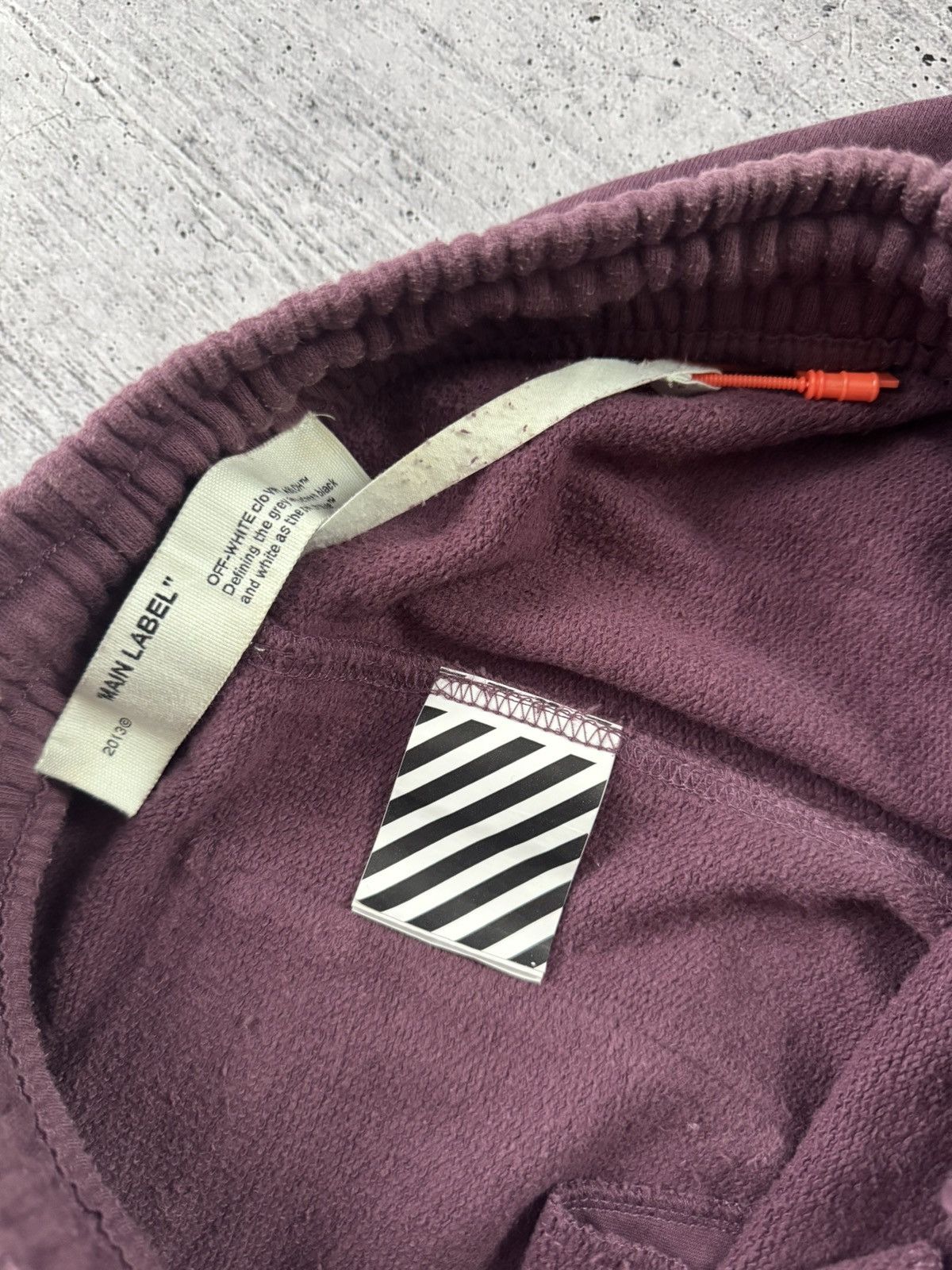 Off-White Off White M Tape Diag Joggers Bottoms Burgundy Virgil Abloh Size US 34 / EU 50 - 12 Thumbnail