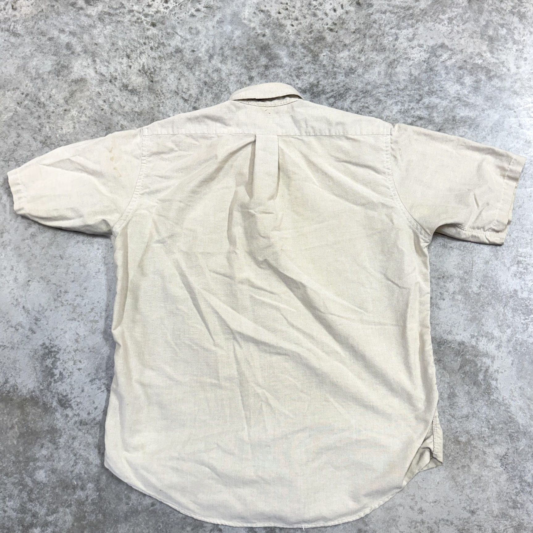 Vintage VINTAGE LL Bean Shirt Mens 15.5 Beige Short Sleeve Button Front Made USA 80s Size US M / EU 48-50 / 2 - 4 Thumbnail