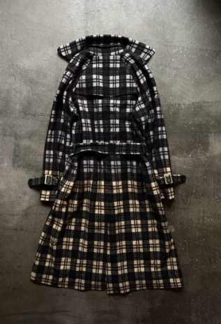 ANREALAGE ANREALAGE AW13 Runway Color-Block Plaid Blend Coat Size XL / US 12-14 / IT 48-50 - 3 Thumbnail