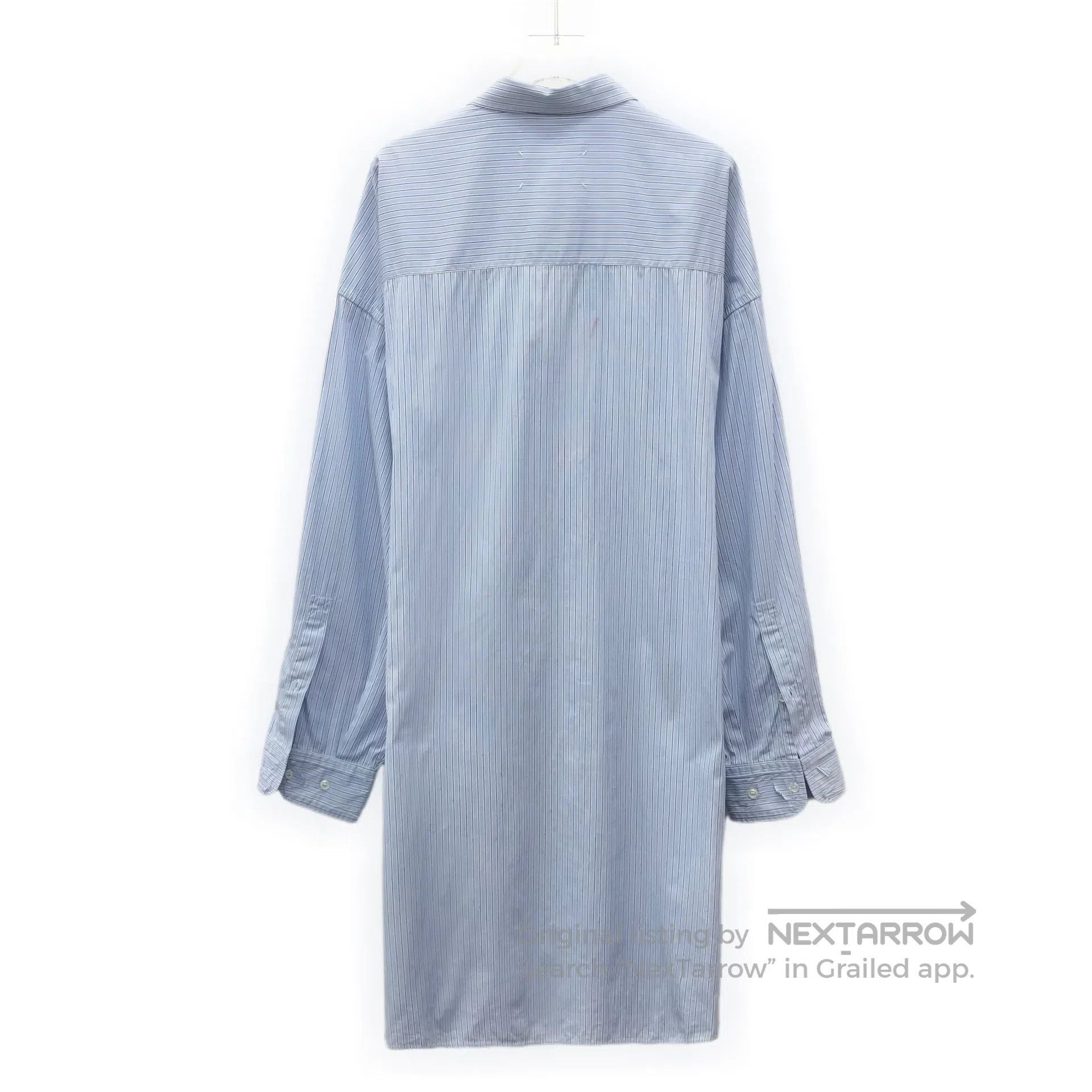 Maison Margiela Maison Margiela Blue Striped Cotton Collar Single-Breaste Size XS / US 0-2 / IT 36-38 - 2 Thumbnail