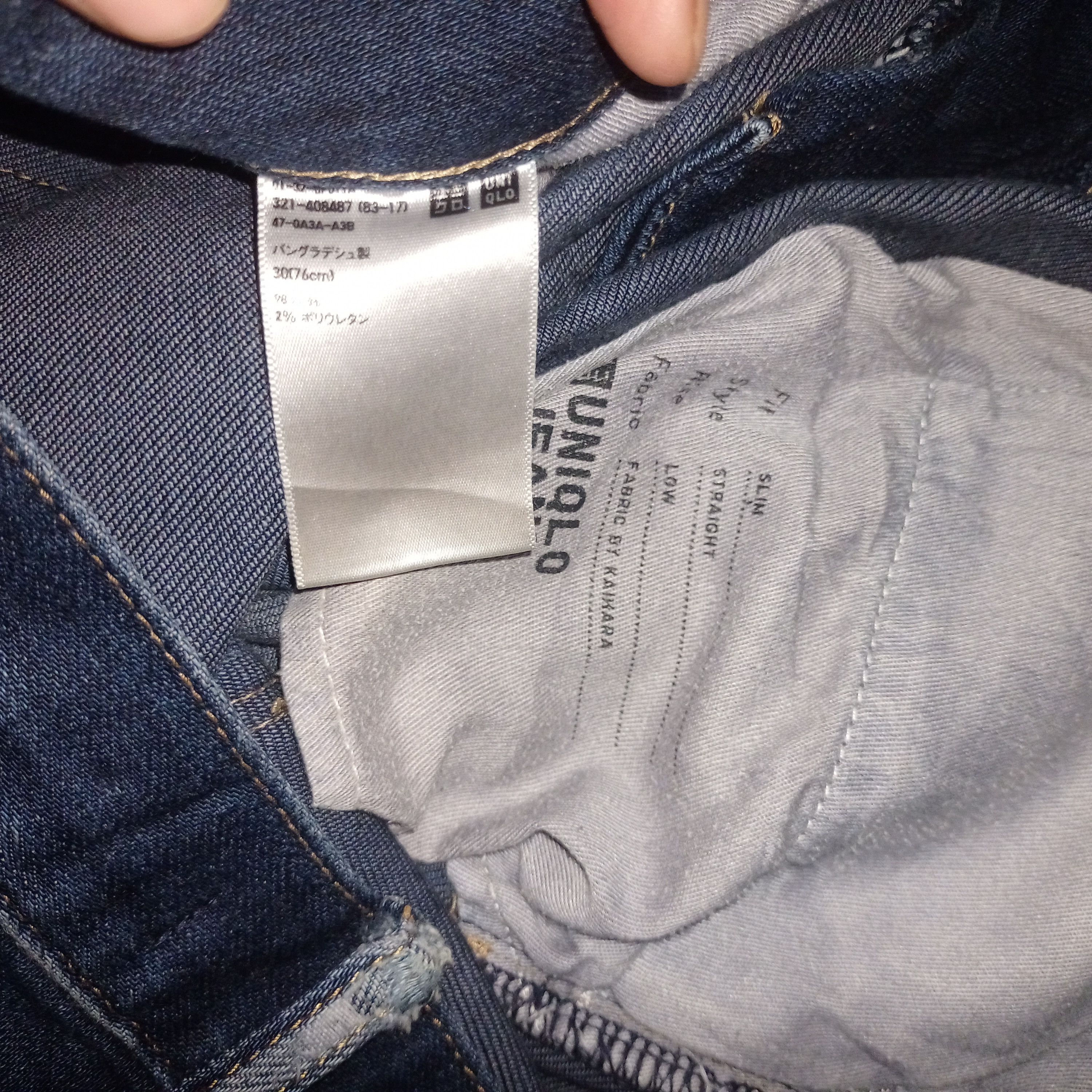 Japanese Brand × Uniqlo Vintage Japanese Uniqlo Indigo Distressed Style Jeans 32x33 Size US 32 / EU 48 - 9 Thumbnail