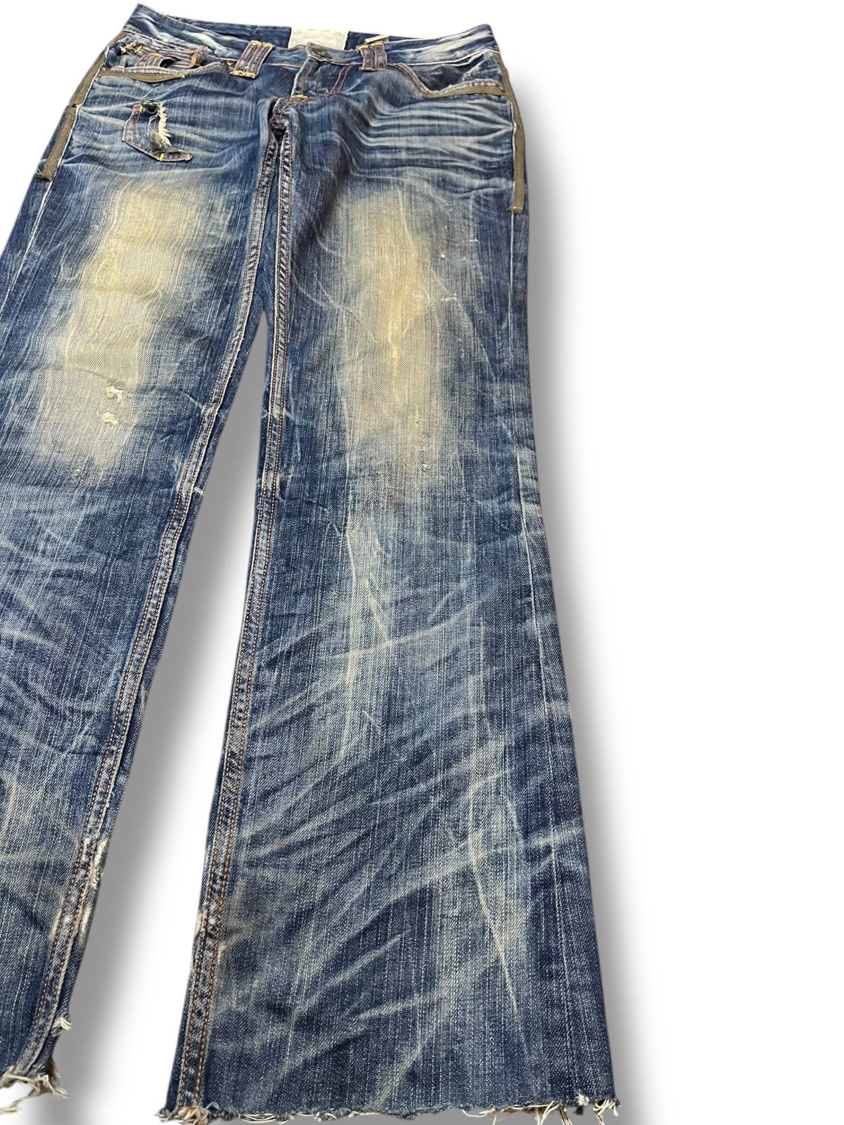 Beauty Beast × If Six Was Nine Vintage Lolita Whiskers Mudwash Distressed Denim Size US 31 - 6 Thumbnail
