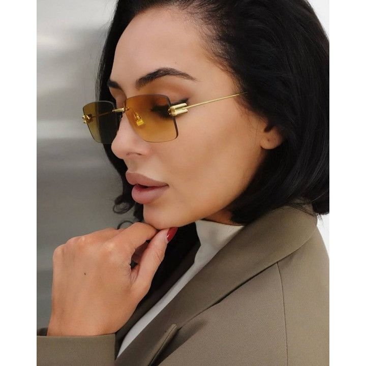 Bottega Veneta Bottega Veneta BV1126S 006 Sunglasses Gold Rectangle Frame Size ONE SIZE - 1 Thumbnail