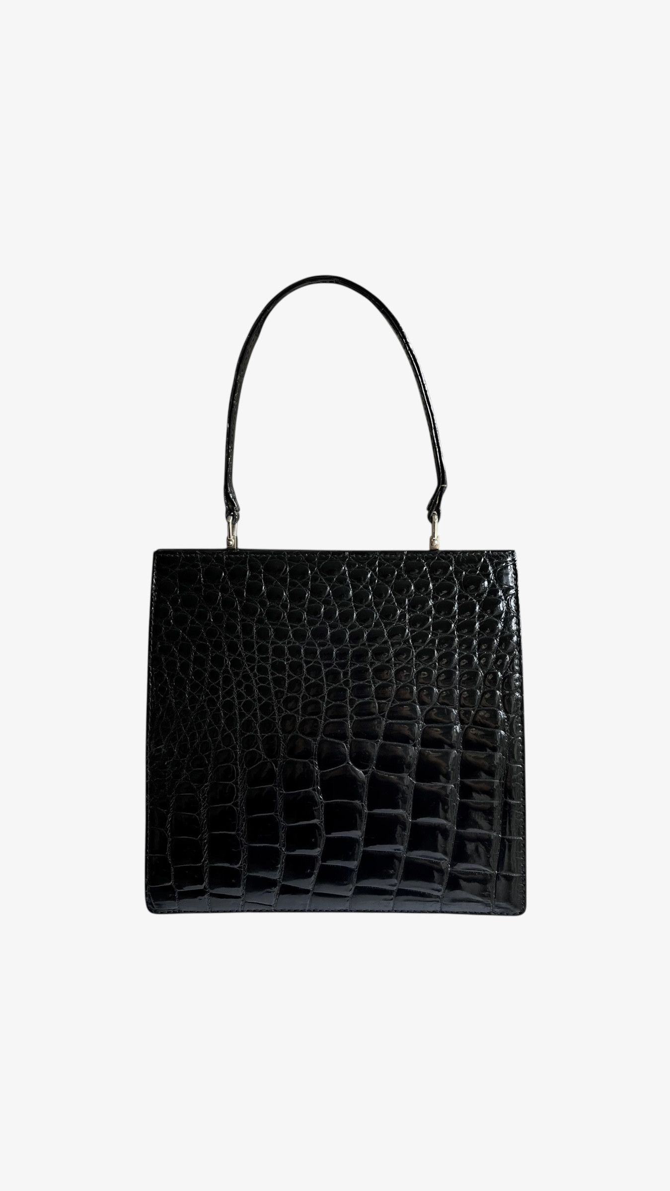 Other Vintage 1950s Crocodile Embossed Black Leather Shoulder Bag Size ONE SIZE - 1 Thumbnail