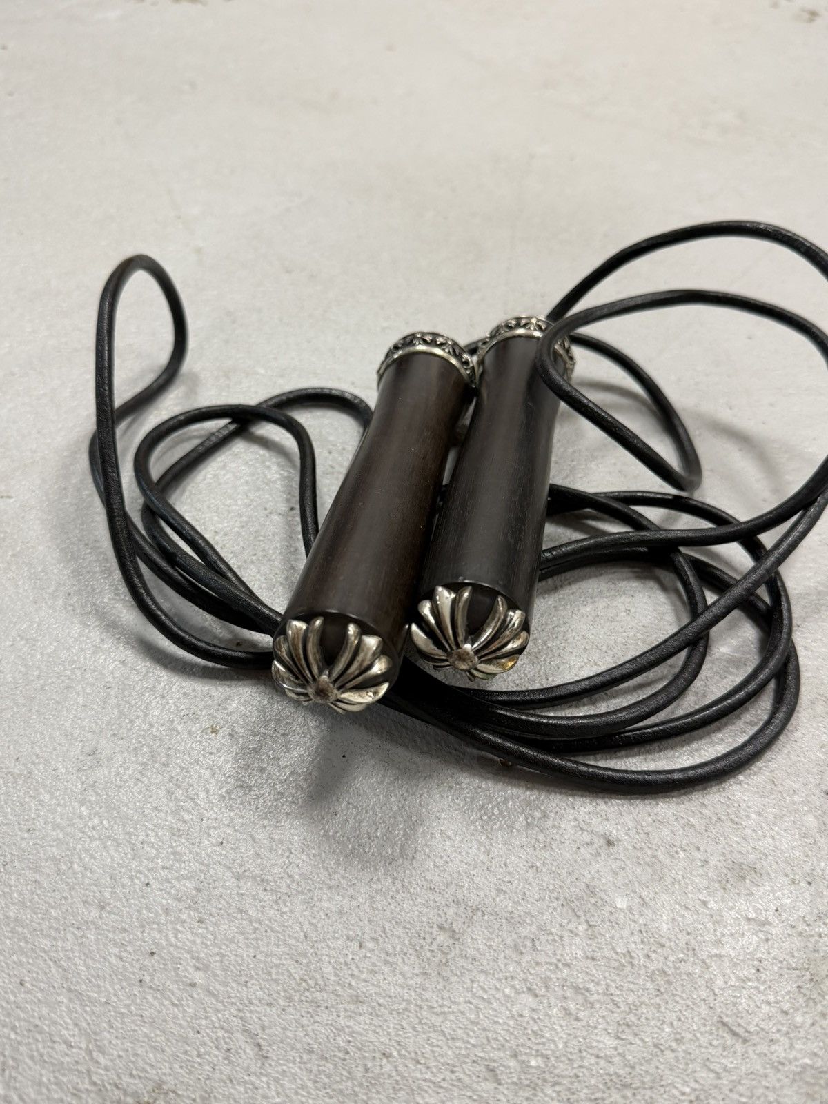 Chrome Hearts Chrome Hearts Mahogany Ebony Wood Handle Skipping Jump Rope Size ONE SIZE - 6 Thumbnail