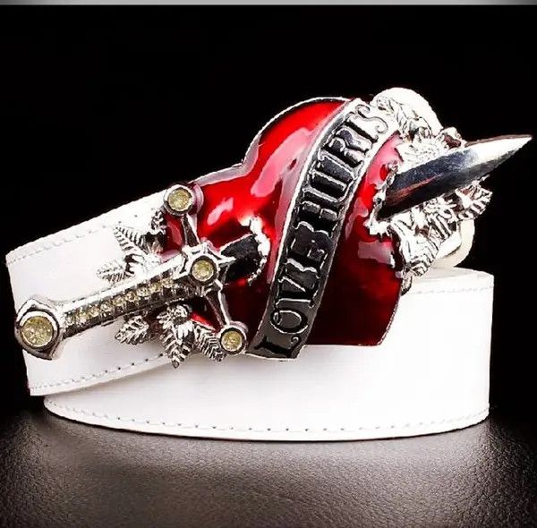 VIBE Silver Color White Belt Love Hunter Belt Size ONE SIZE - 1 Thumbnail