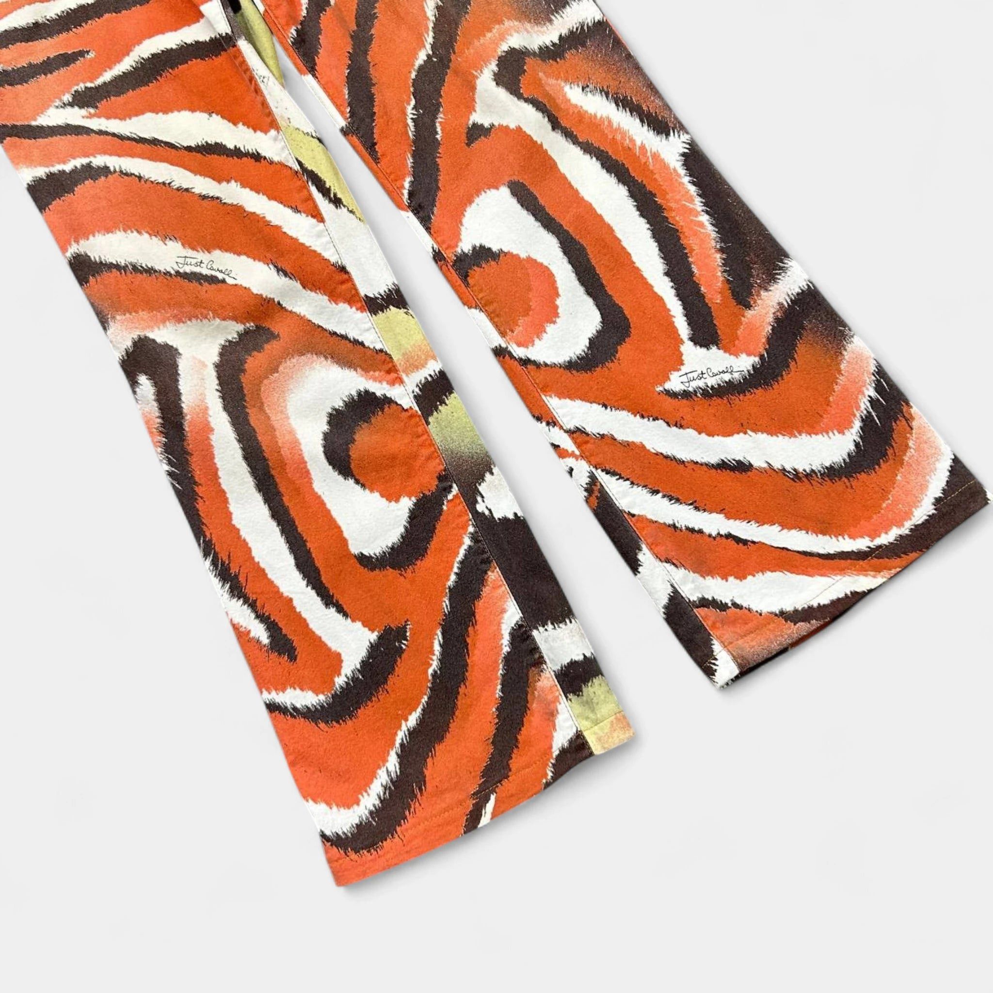 Roberto Cavalli Just Cavalli 2000s Psychedelic Orange Zebra Pants Size US 28 / EU 44 - 3 Thumbnail