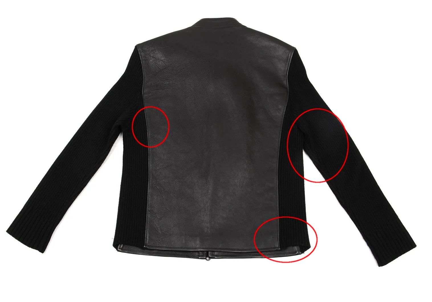 Yohji Yamamoto Yohji Yamamoto Leather Knit Jacket Black 4 Size US XL / EU 56 / 4 - 15 Thumbnail