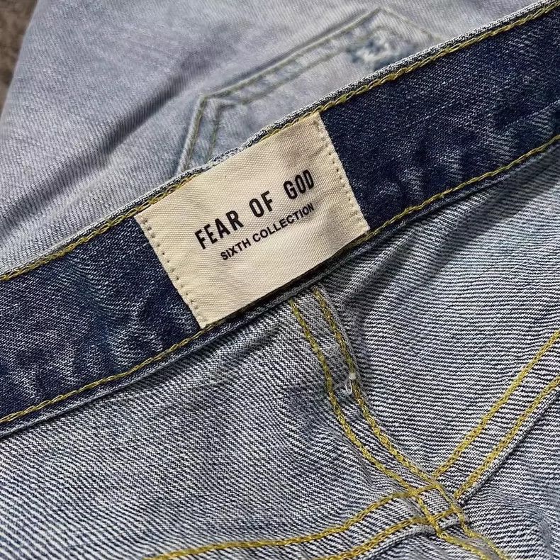 Fear of God Fear of God Wash break blue cow jeans with zipper Size US 32 / EU 48 - 3 Thumbnail