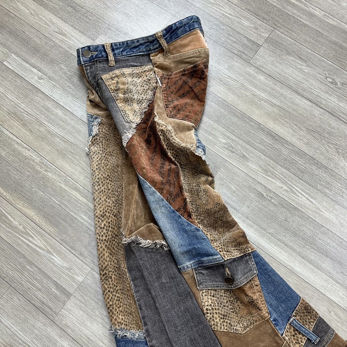 If Six Was Nine × Japanese Brand × Le Grande Bleu (L.G.B.) RARE🔥 XChromosomeinX Patchworked Leopard Denim Flare Jeans Size US 26 / EU 42 - 3 Thumbnail