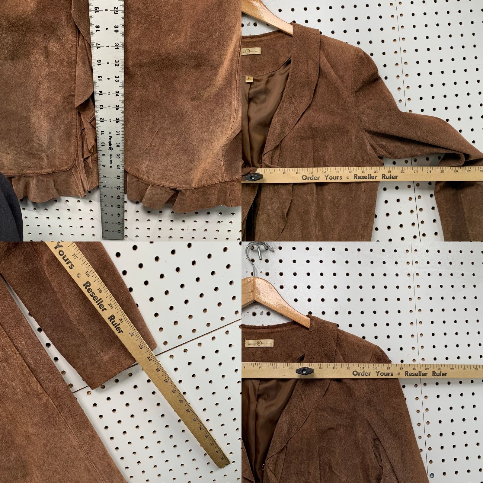 Wilson VINTAGE Wilsons Suede Penny Coat Womens Large Brown Long Ruffle Trim Overcoat Western Size L / US 10 / IT 46 - 9 Thumbnail